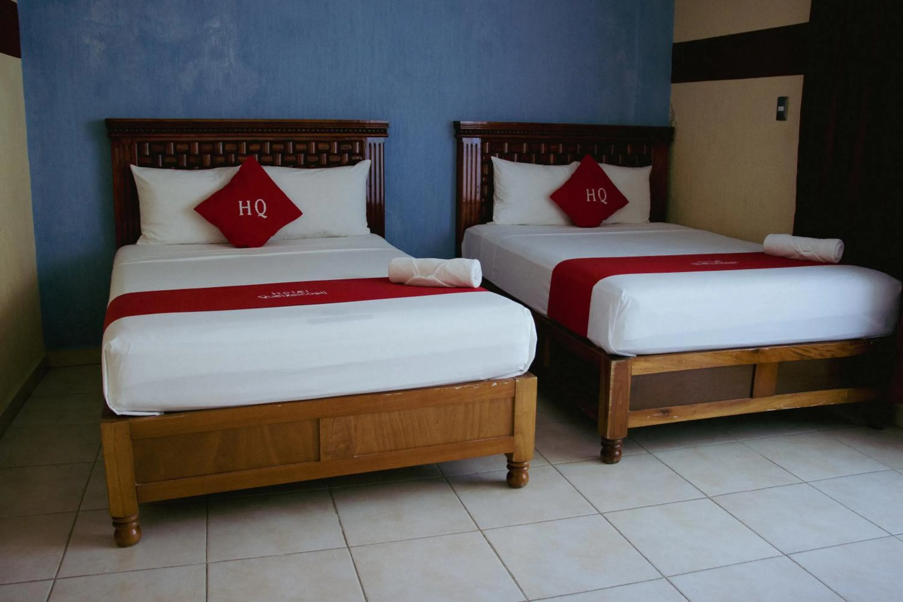 Bed in Hotel Quetzalcóatl