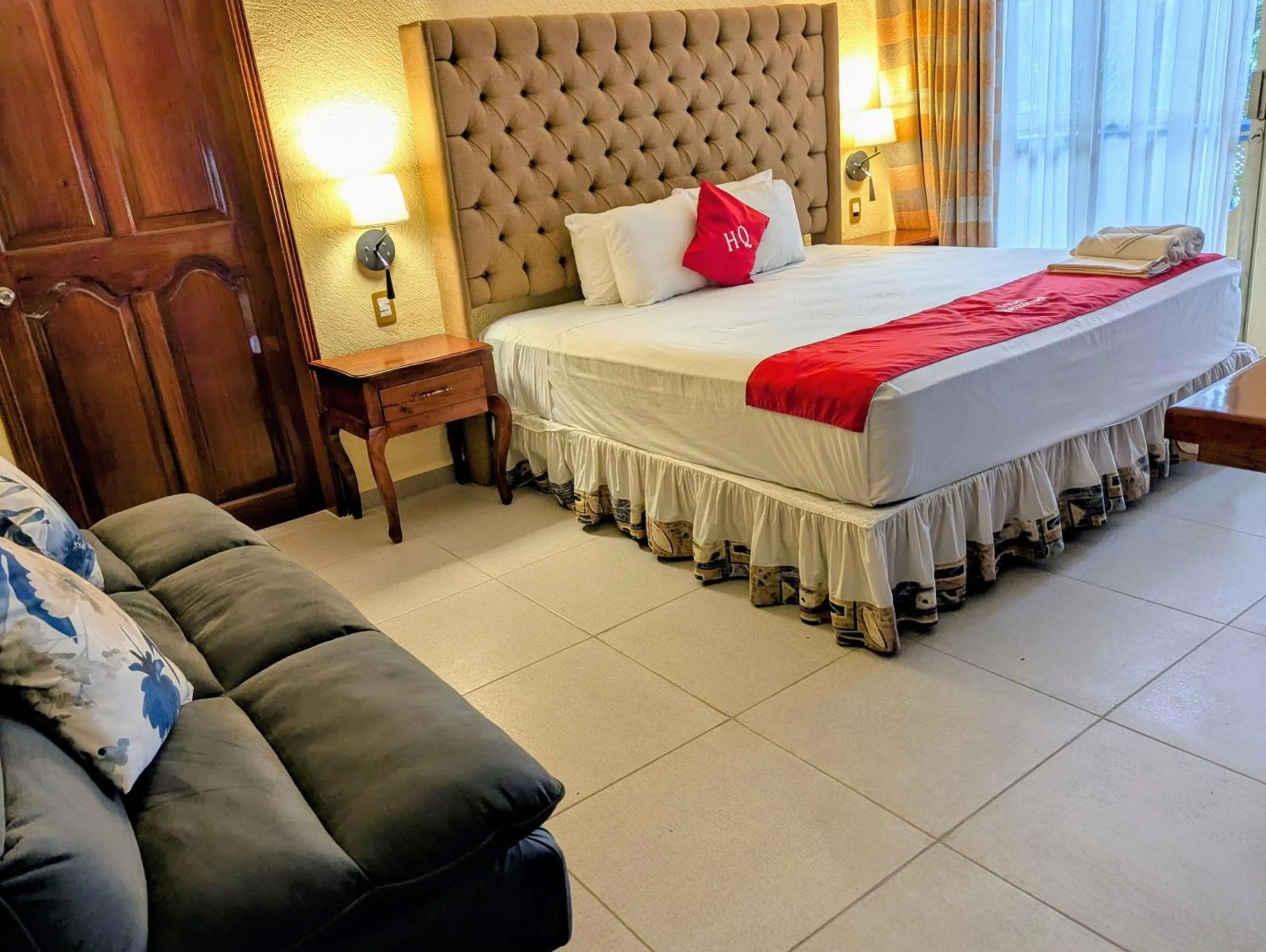 Bed in Hotel Quetzalcóatl