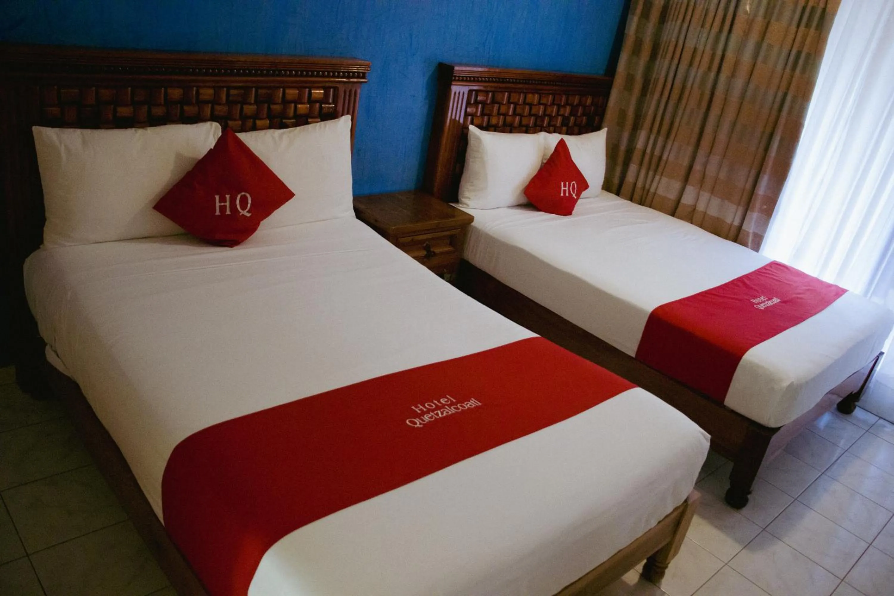 Bed in Hotel Quetzalcóatl