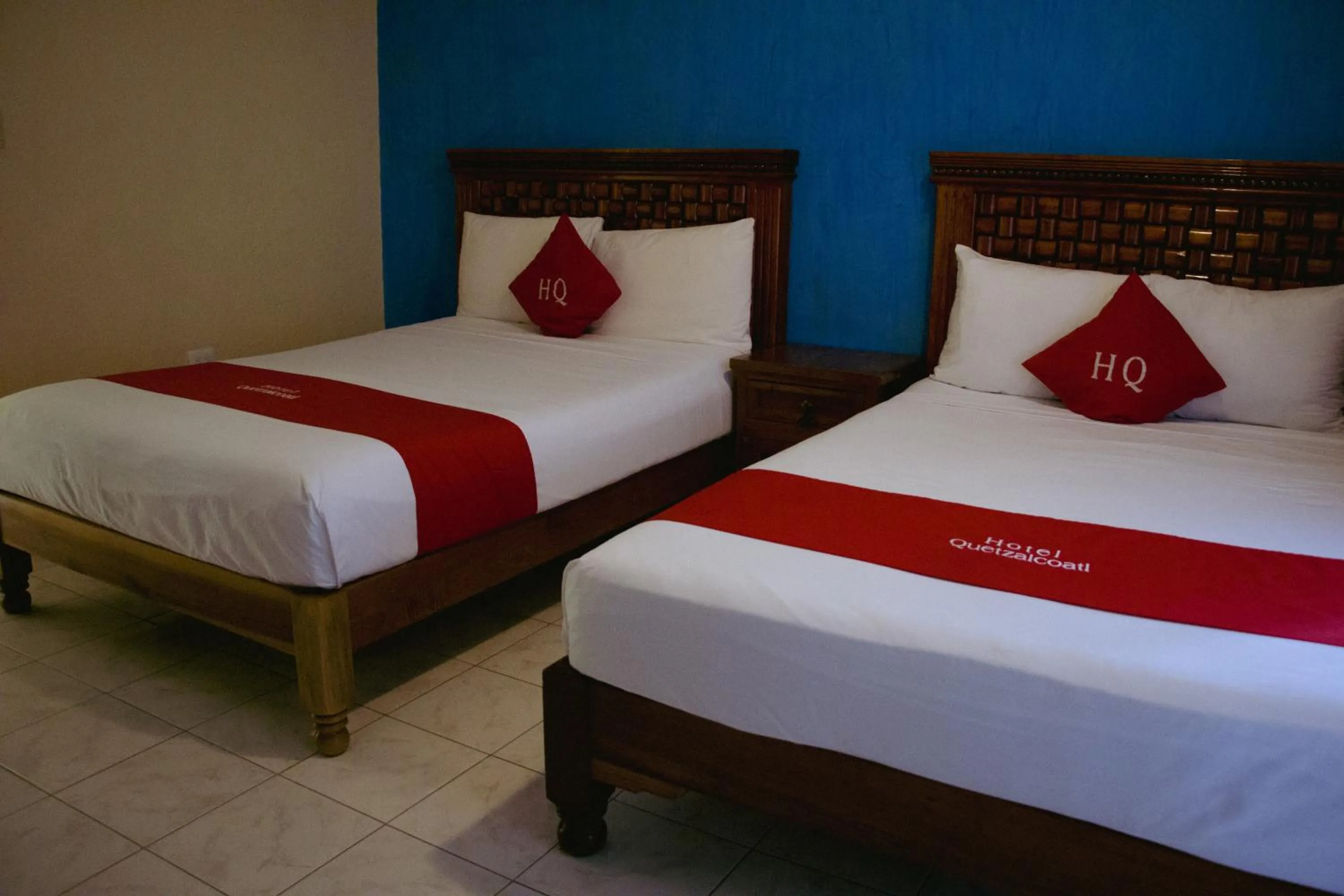 Bed in Hotel Quetzalcóatl