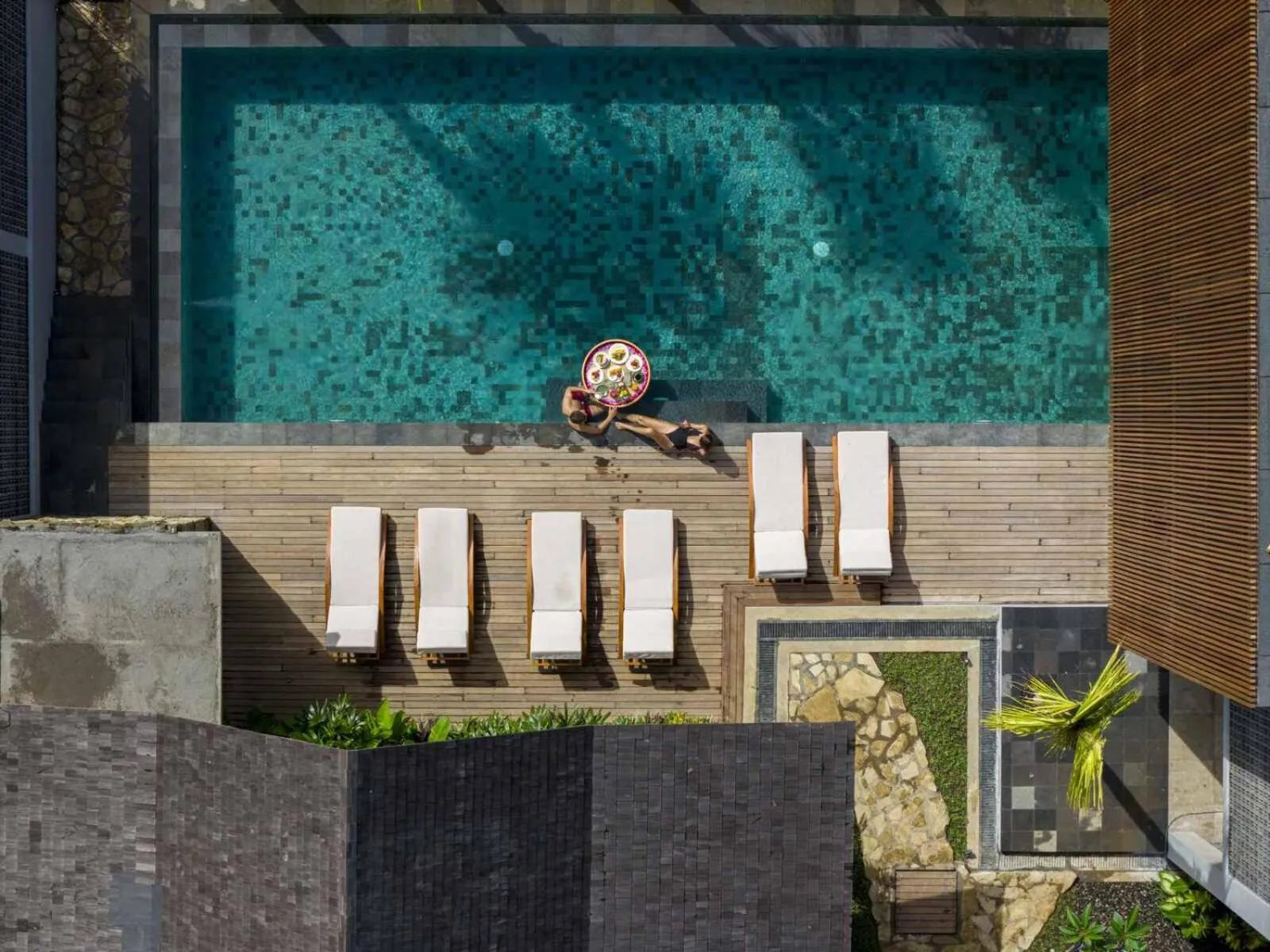 Pool view in Unagi Wooden Villas by Emana