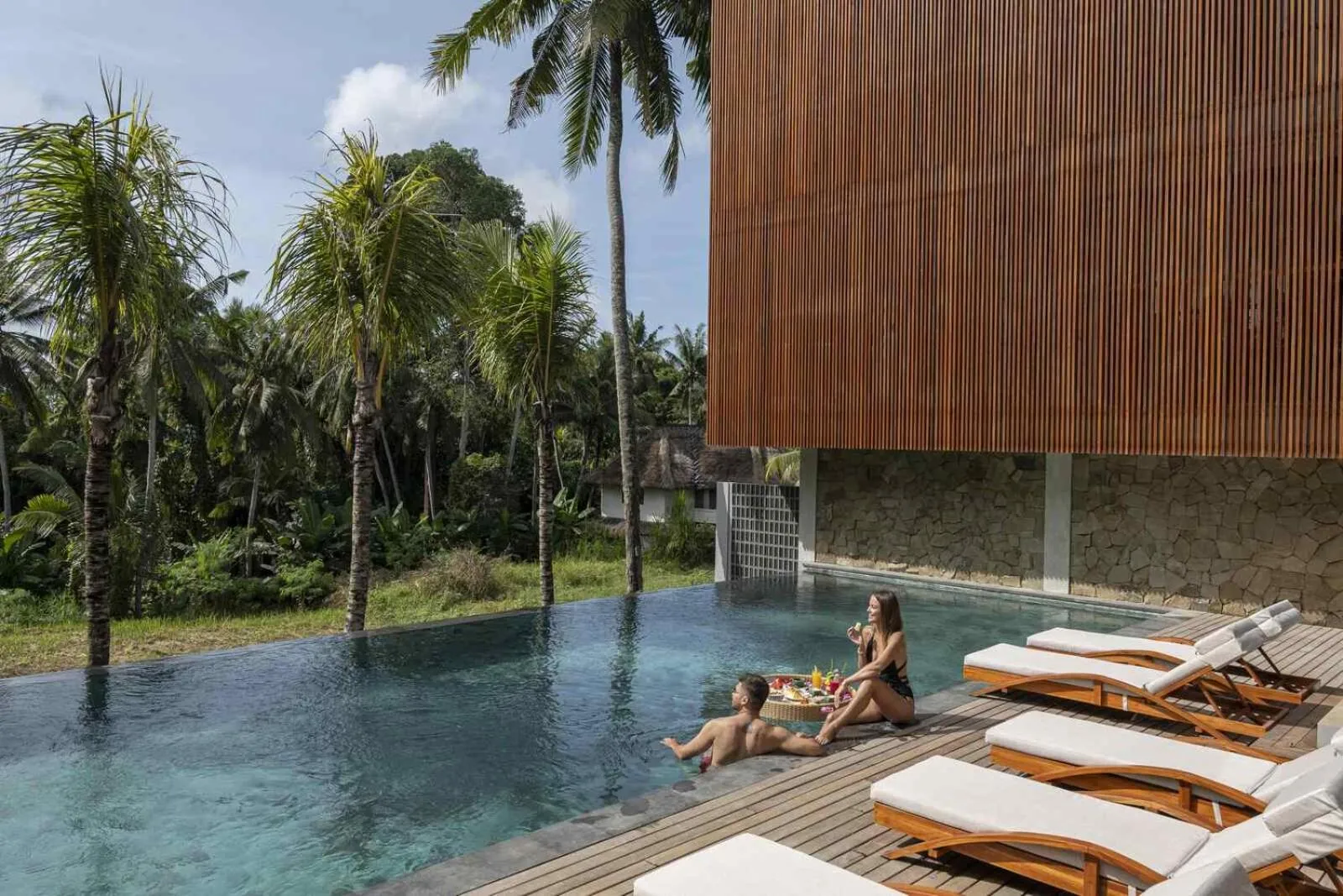 Pool view in Unagi Wooden Villas by Emana