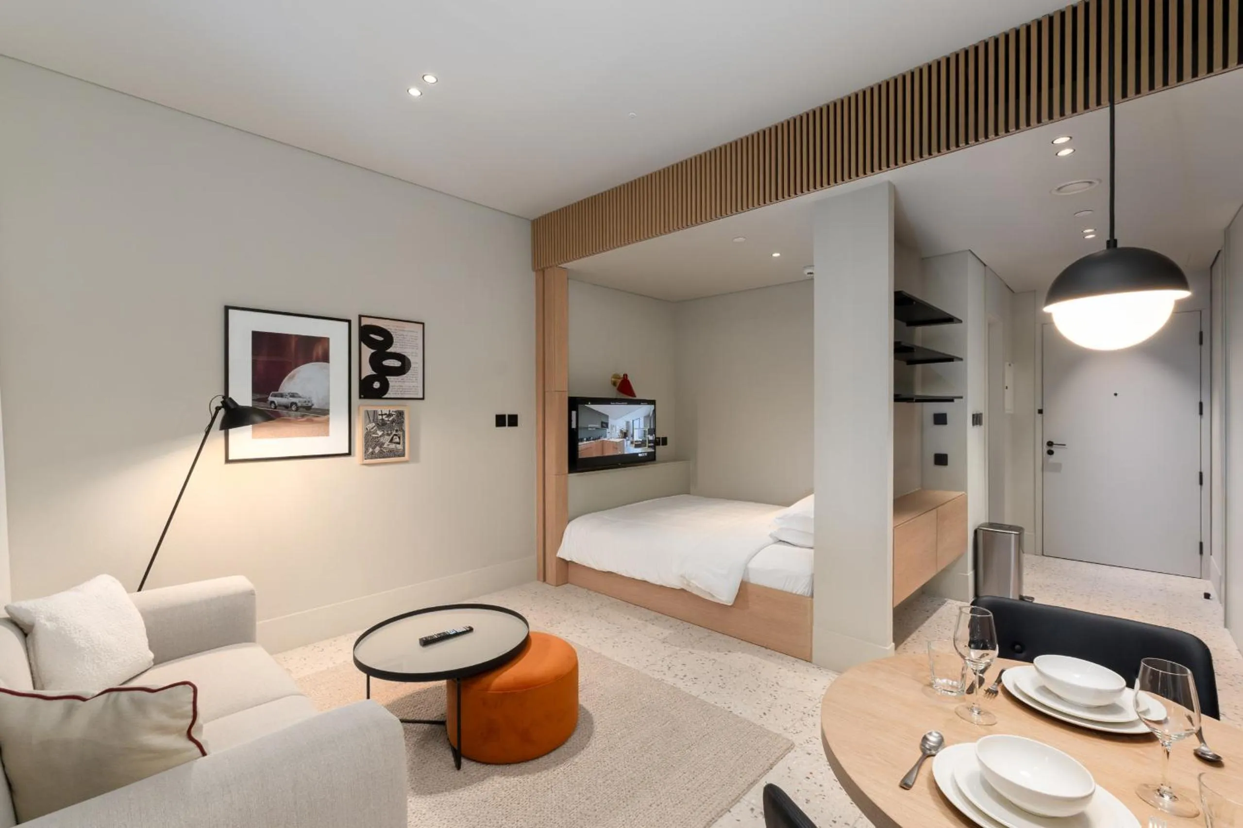 Bed in Upside Living, Business Bay Dubai - Mint Stay