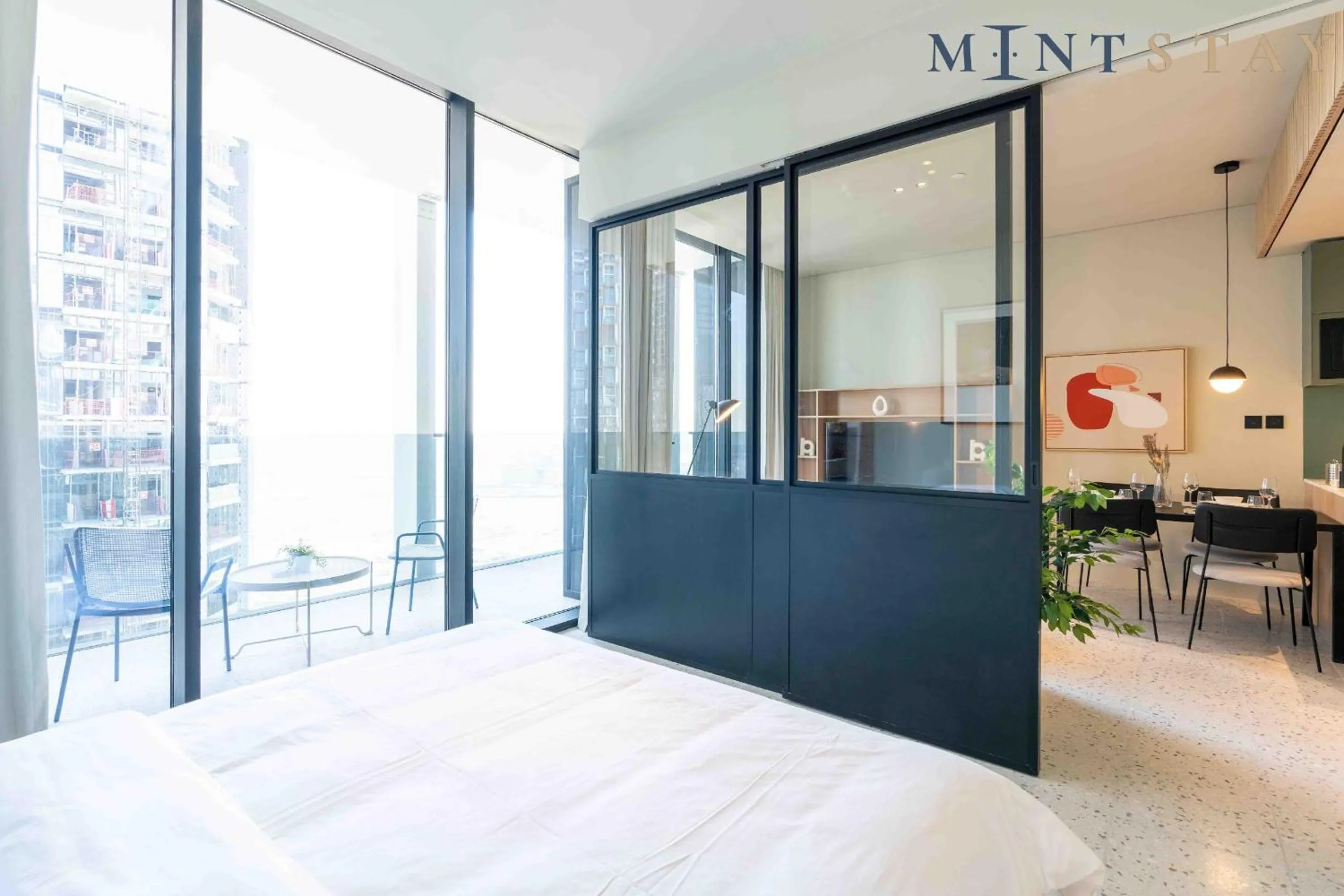 Bed in Upside Living, Business Bay Dubai - Mint Stay