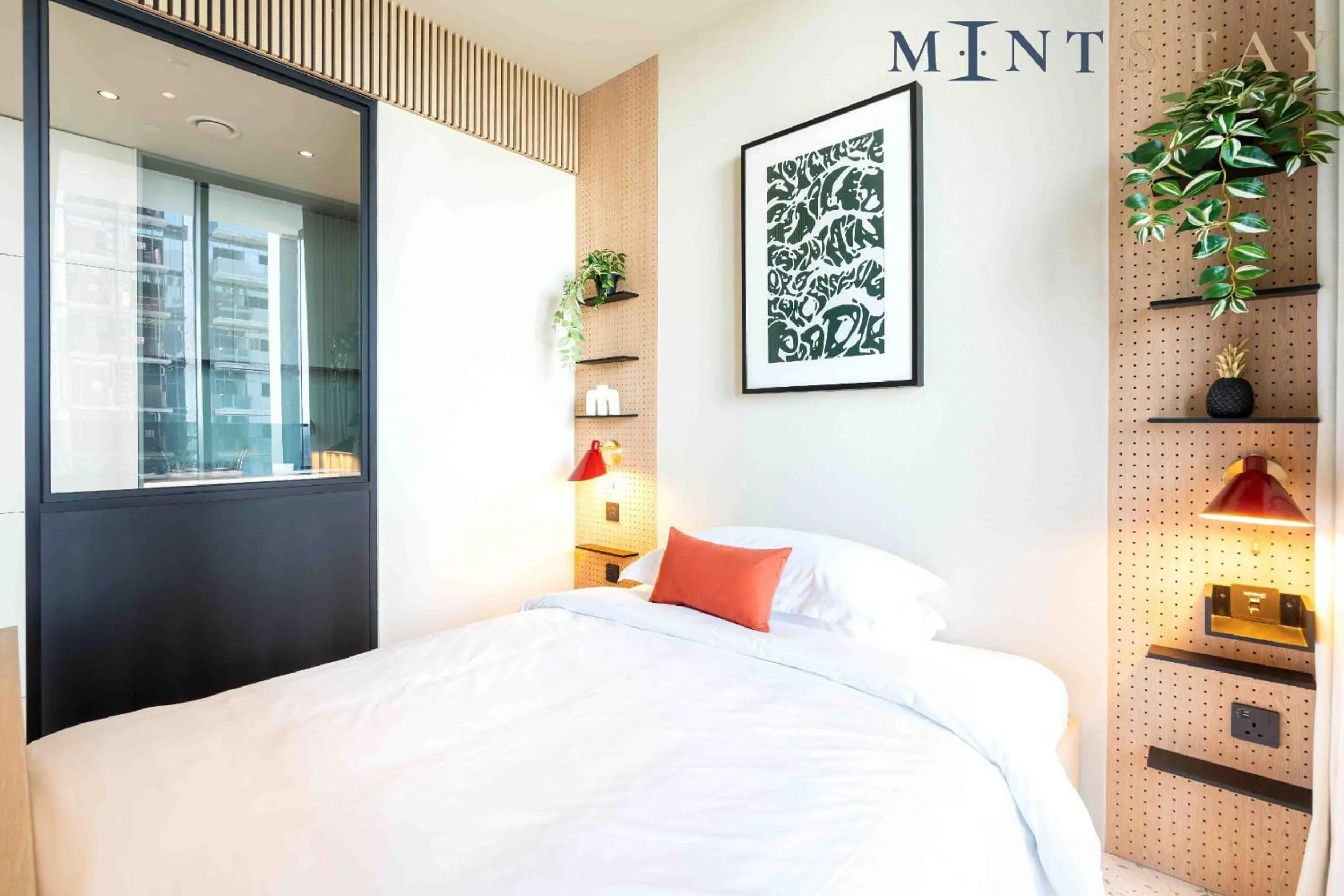 Bed in Upside Living, Business Bay Dubai - Mint Stay
