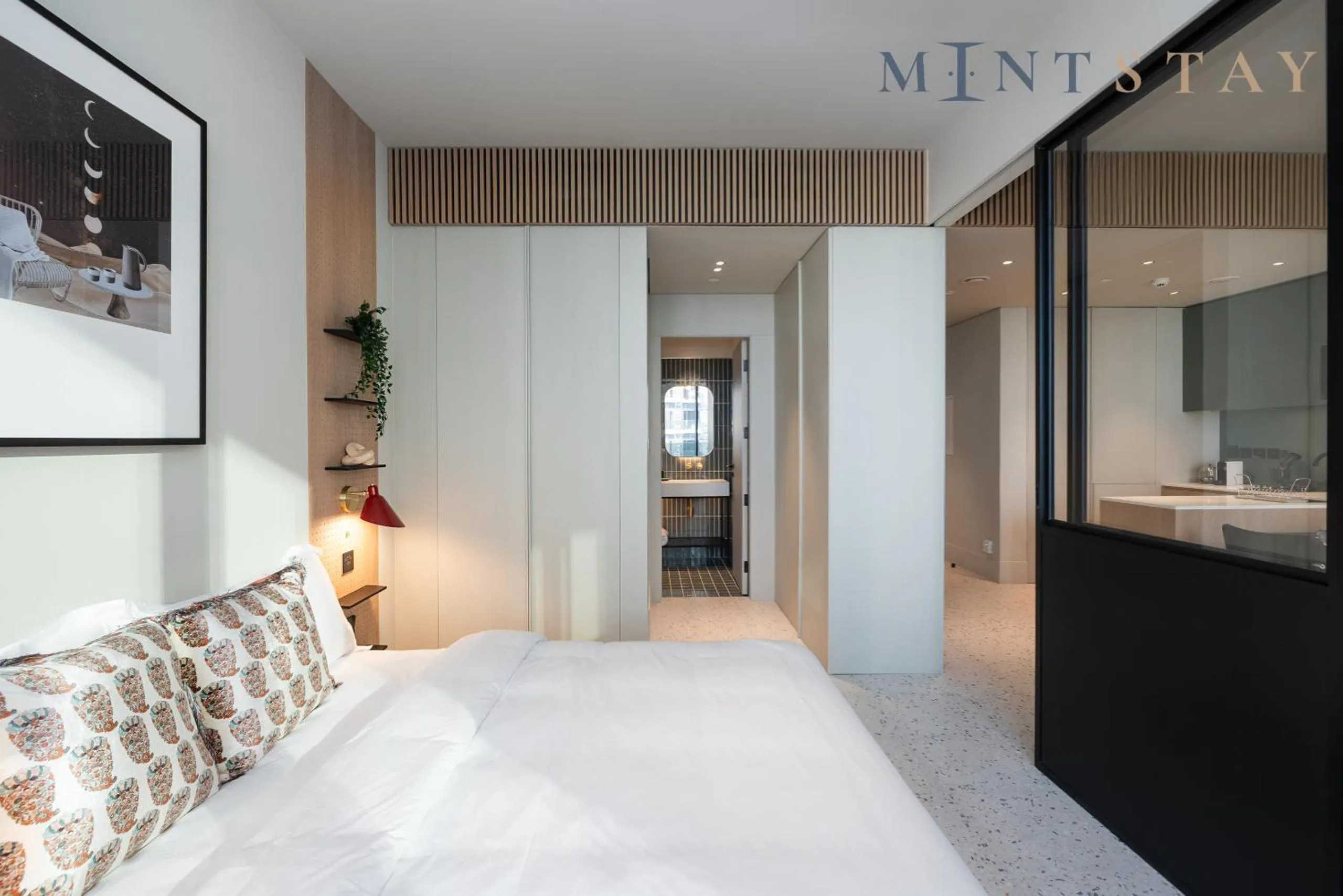 Bed in Upside Living, Business Bay Dubai - Mint Stay