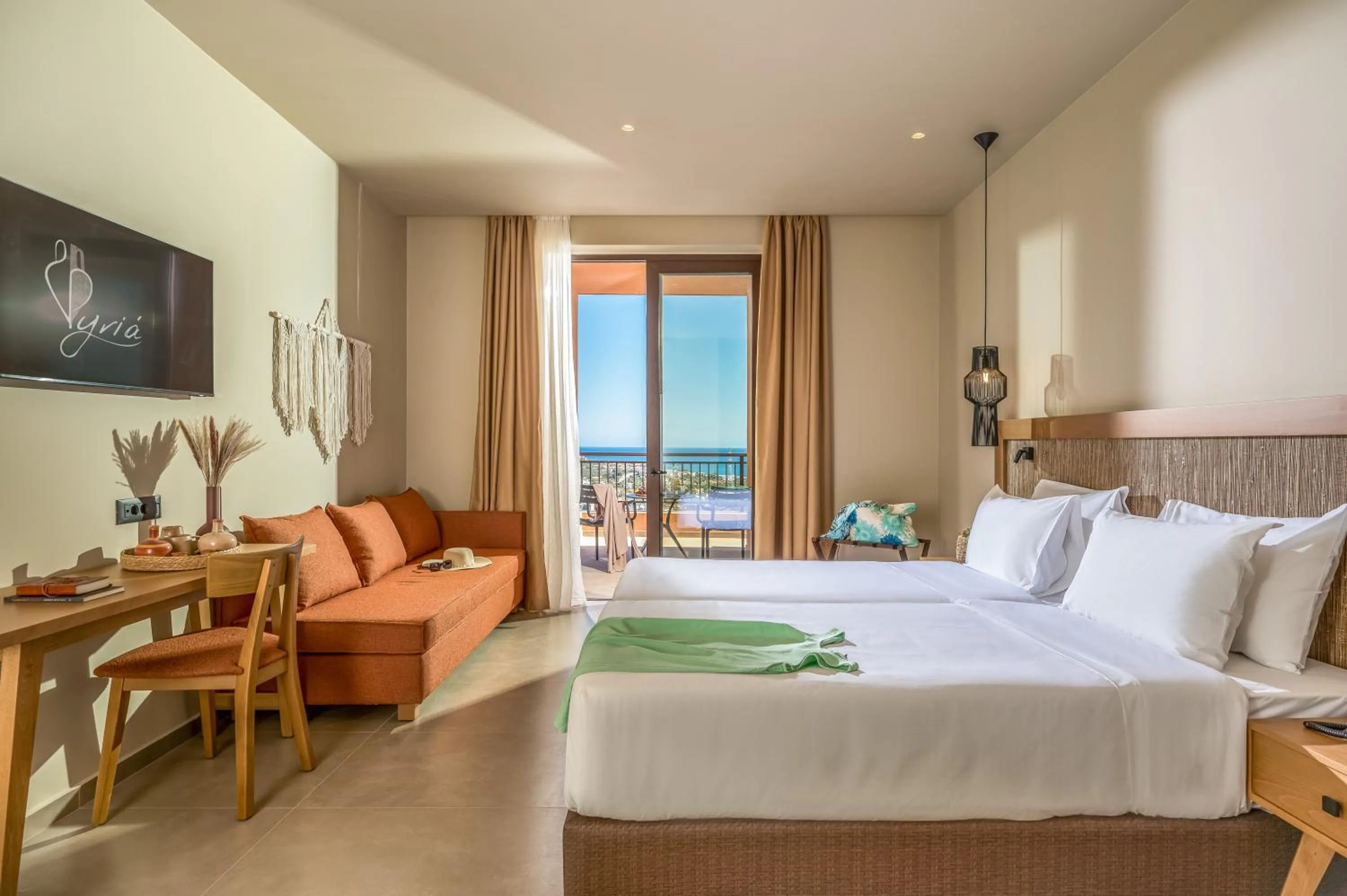 View (from property/room), Bed in Hotel Pyriá