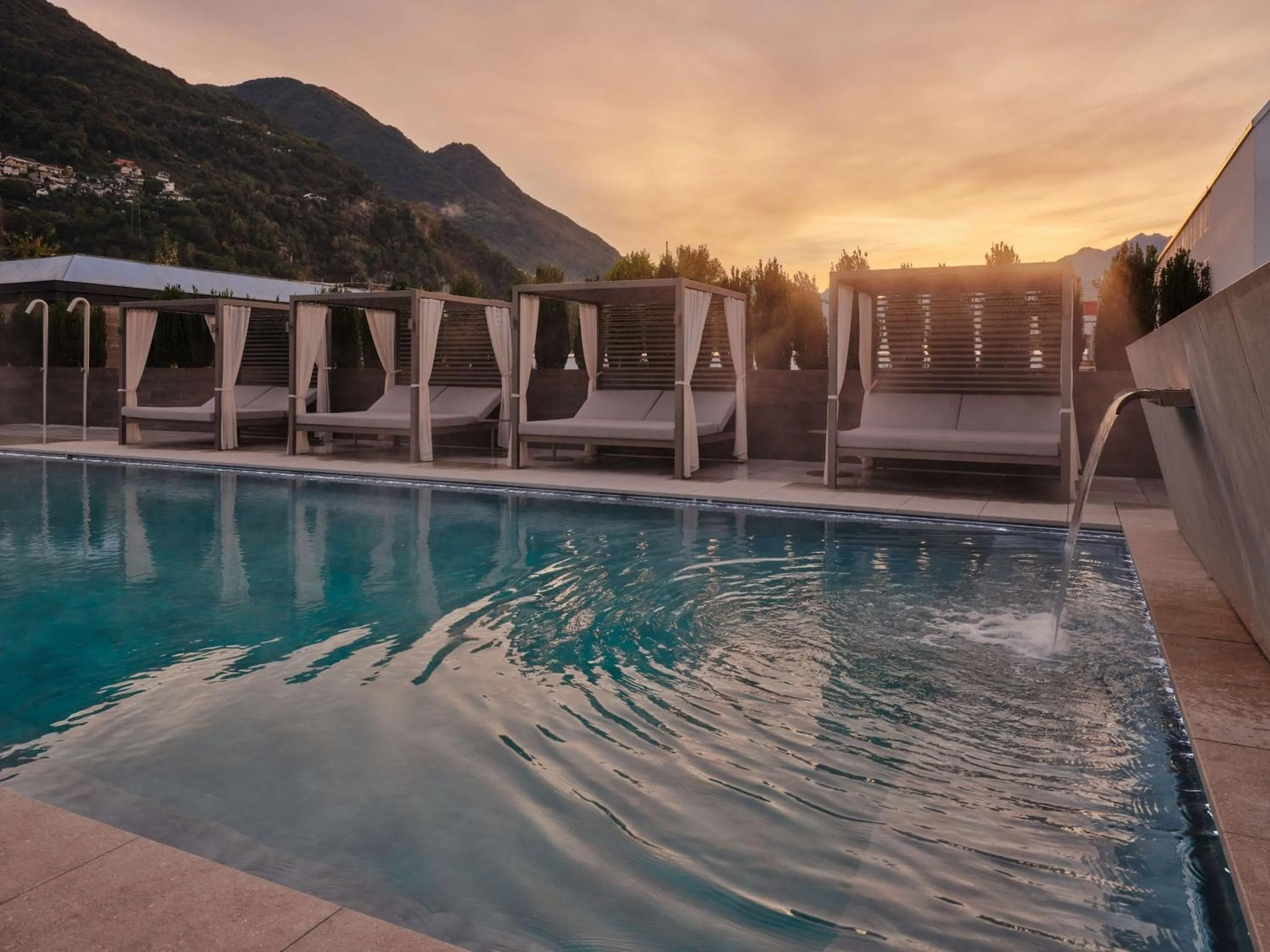 Pool view in Dorint Resort & Spa Locarno-Riazzino