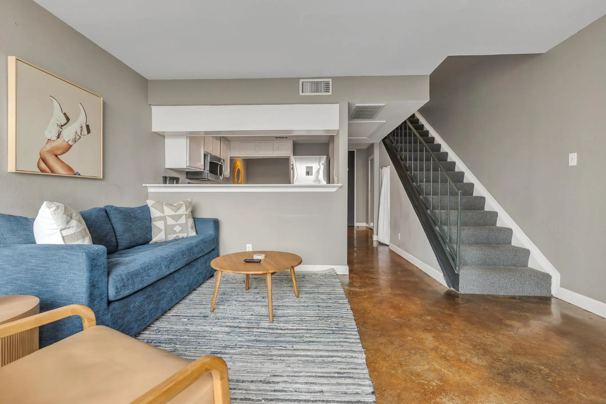 Living room in Littlefield Lofts, Hosted by Placemakr - 6th St