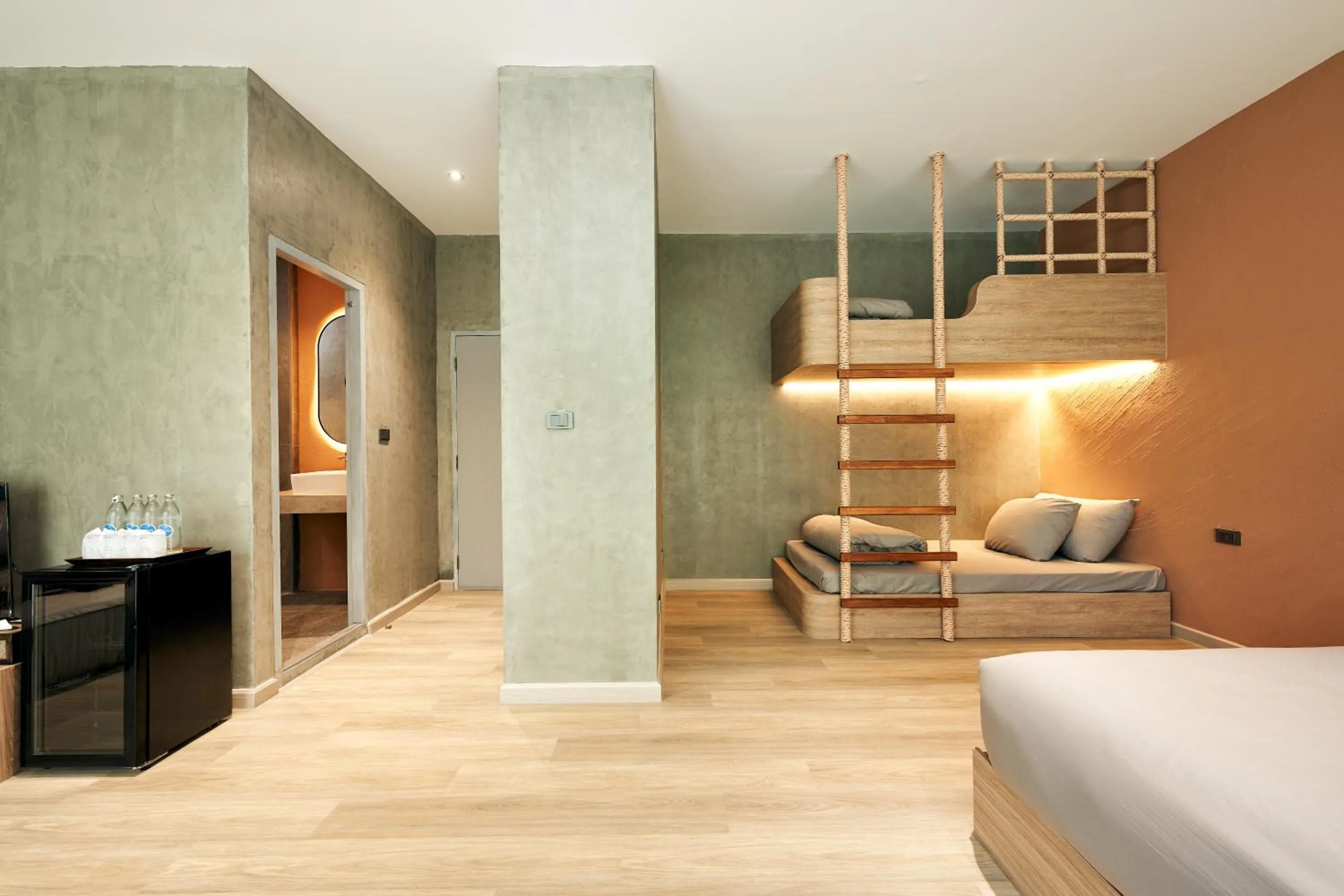 Living room, Bed in Baan Rai Santisuk