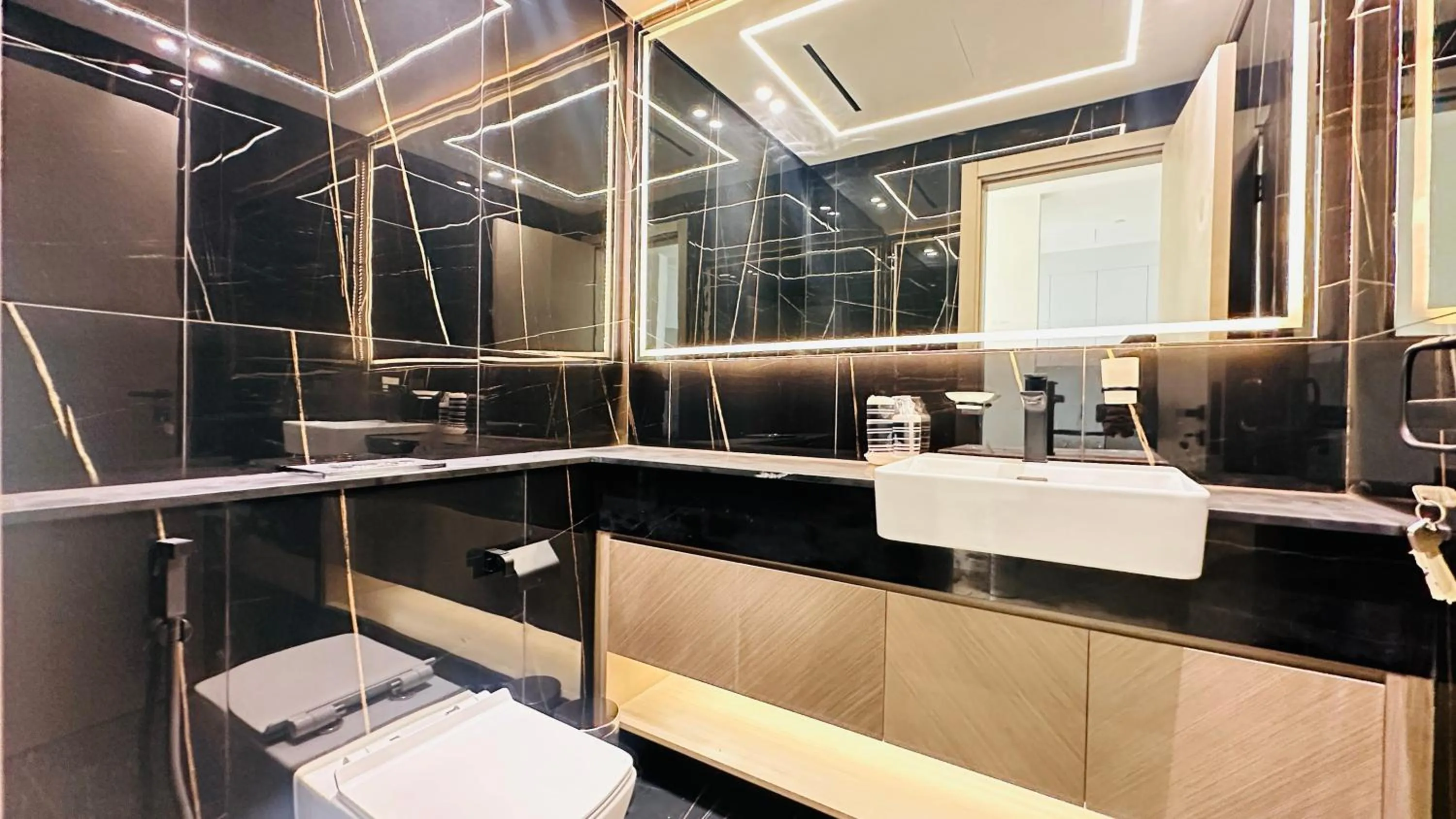 Bathroom in OYO 1291 Home Fully Furnished 1bed Apt @JVC