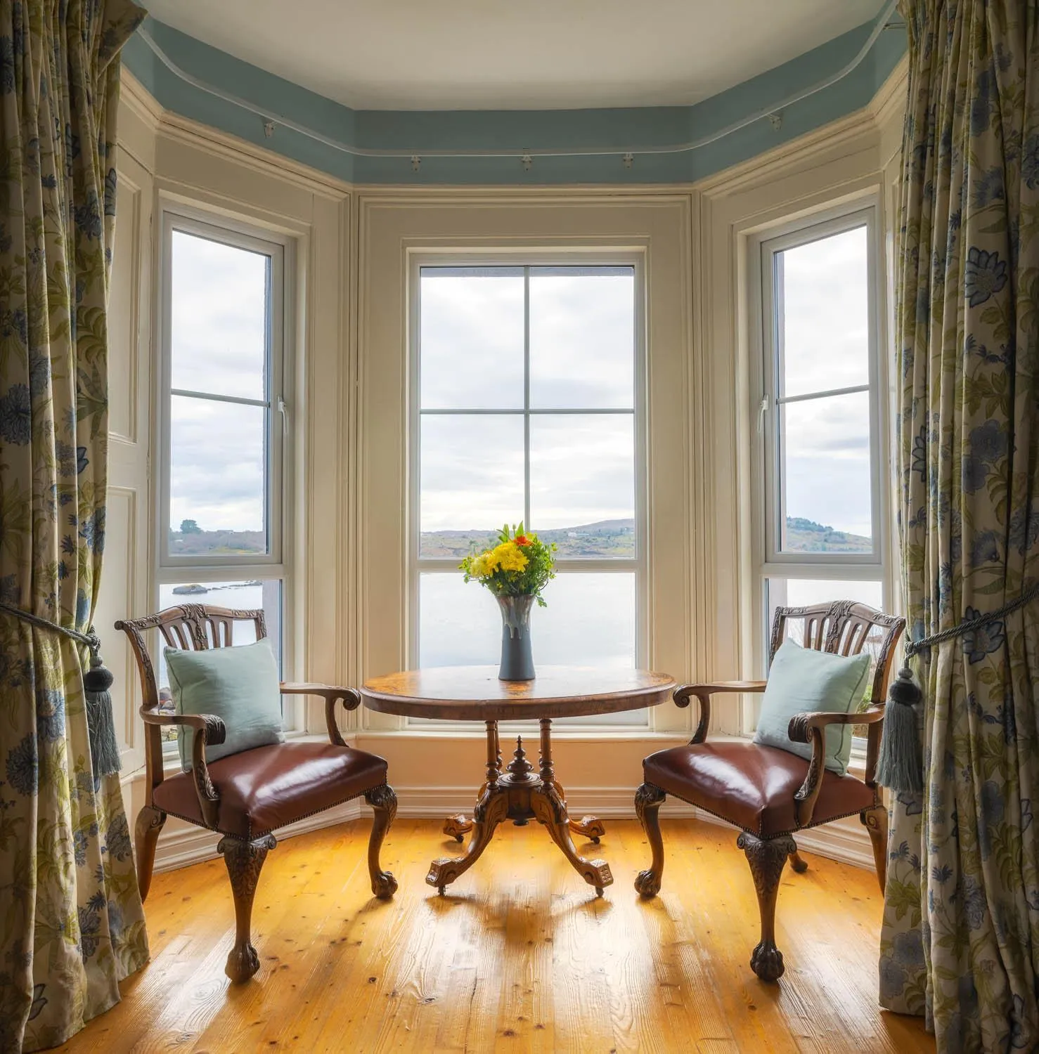 Seating area in Screebe House