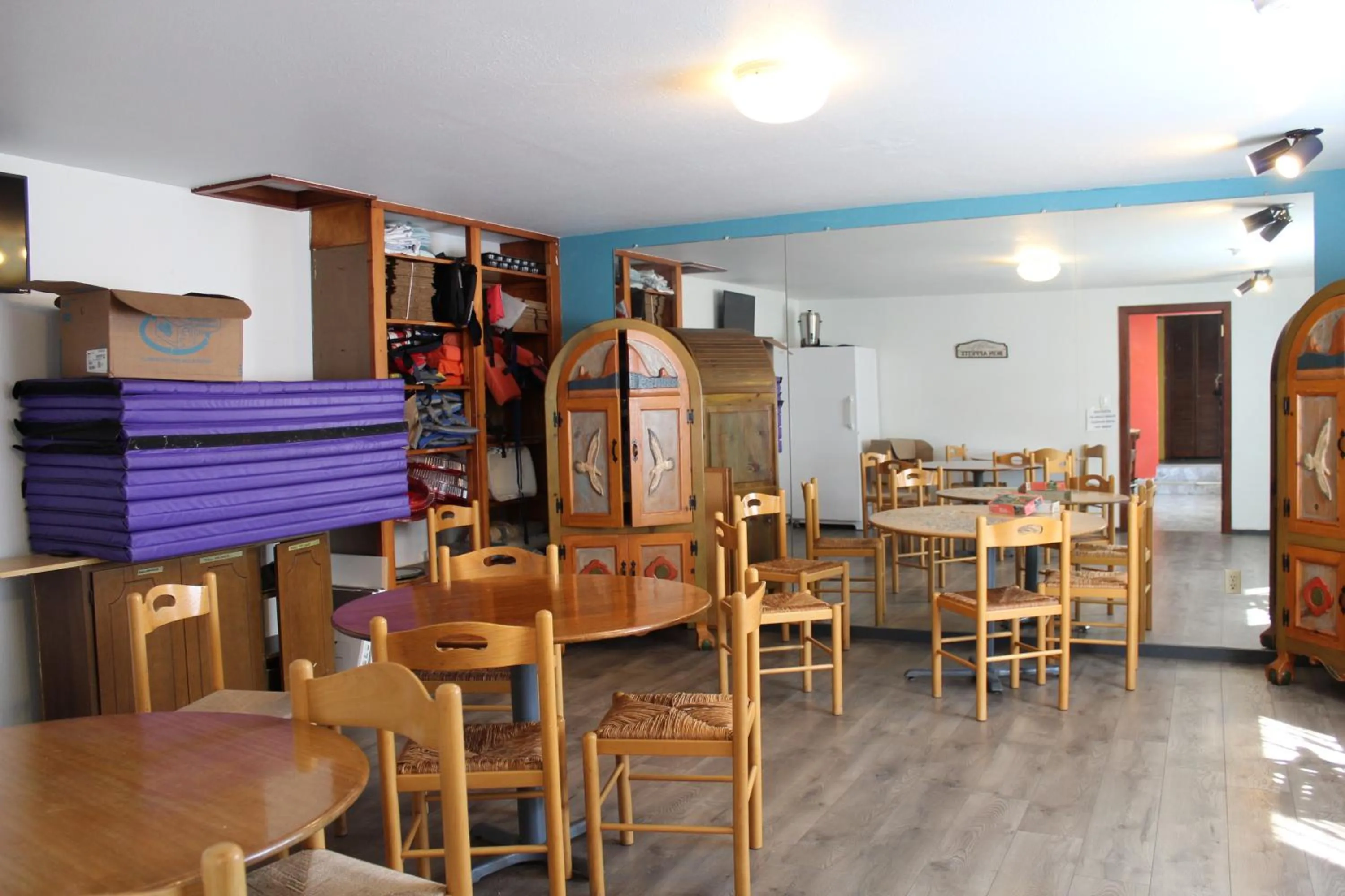 Seating area in Seaside International Hostel