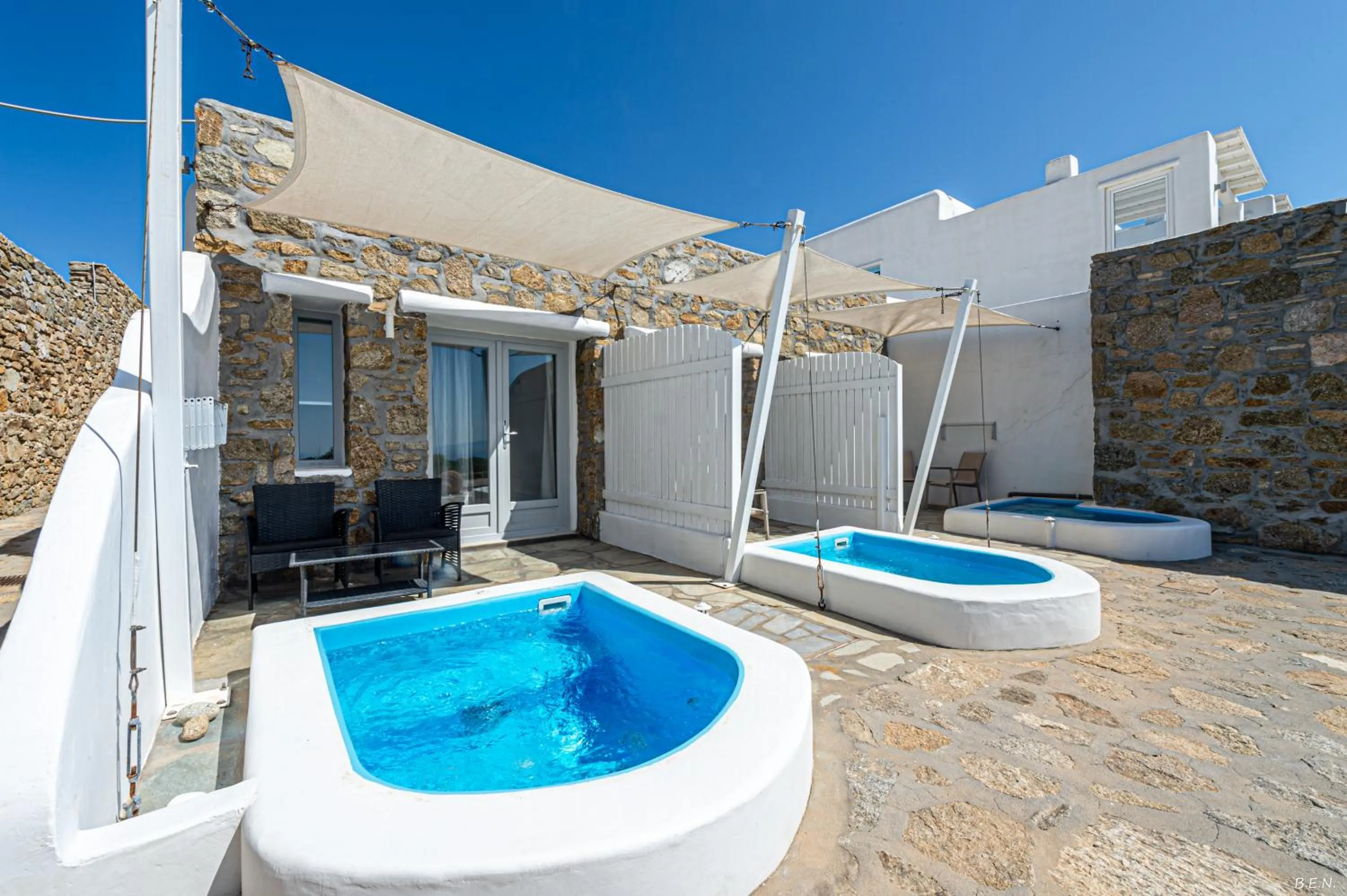 Hot Tub in Manolia View Mykonos