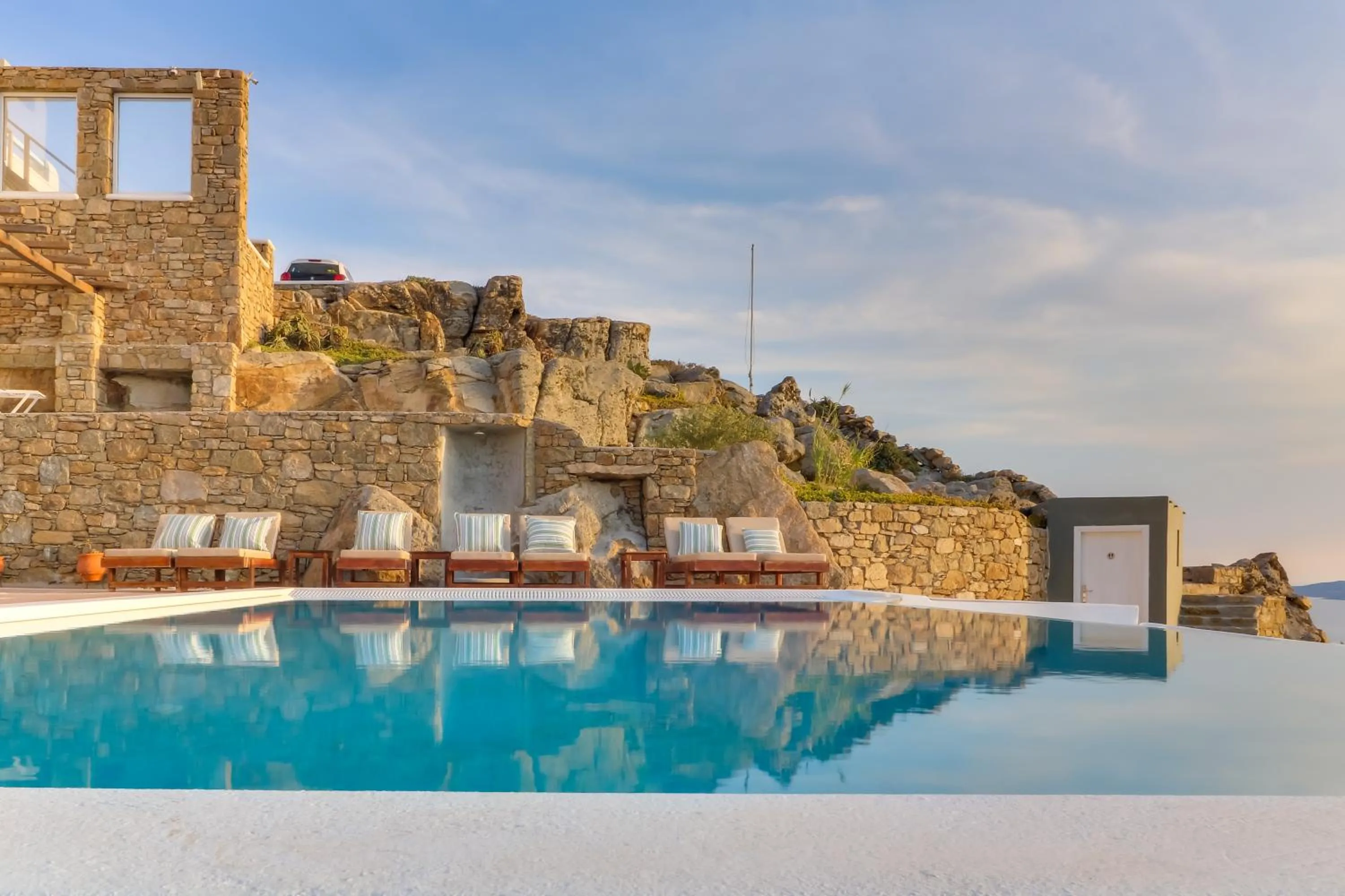 Swimming pool in Manolia View Mykonos
