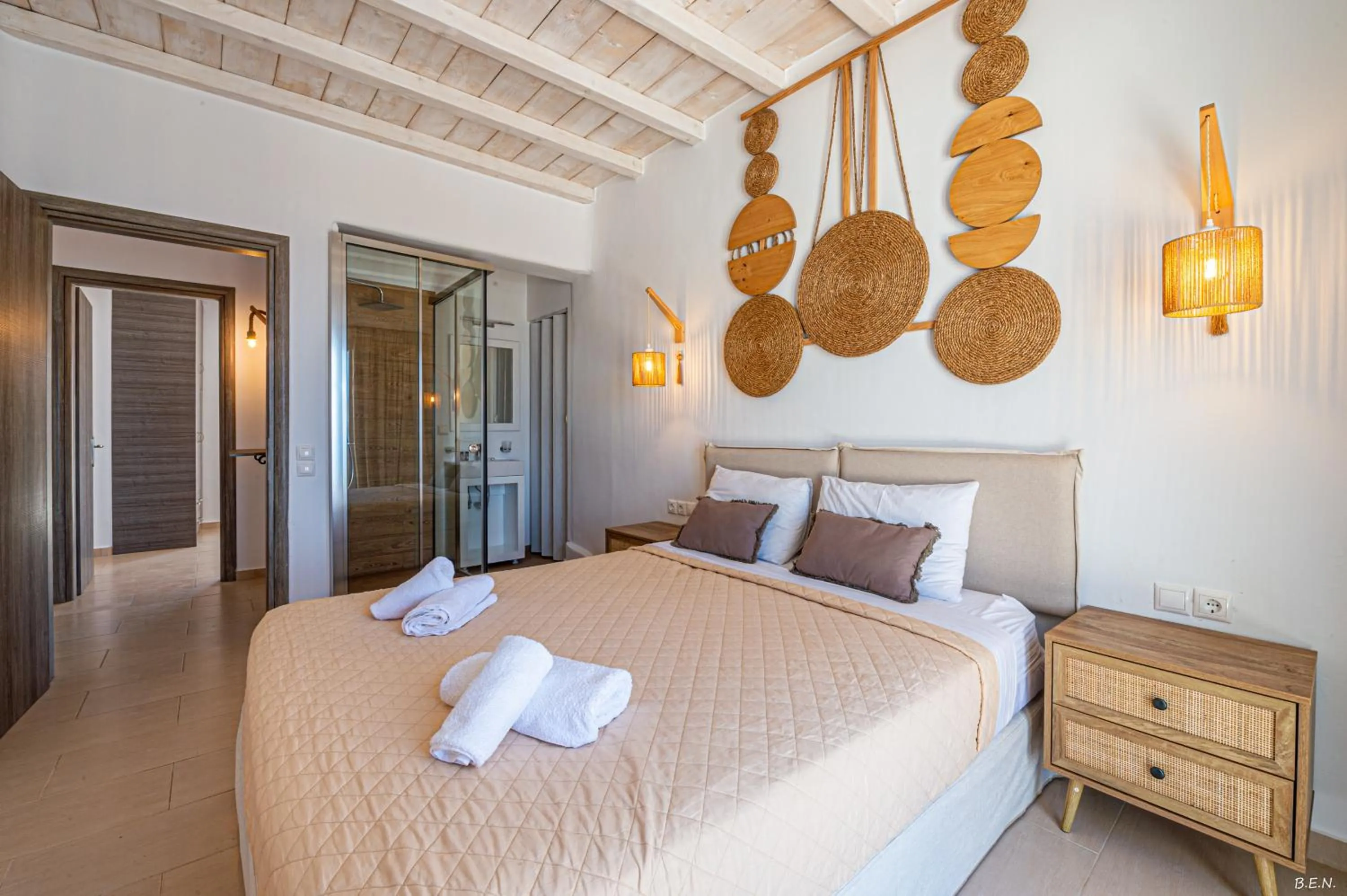 Bedroom, Bed in Manolia View Mykonos