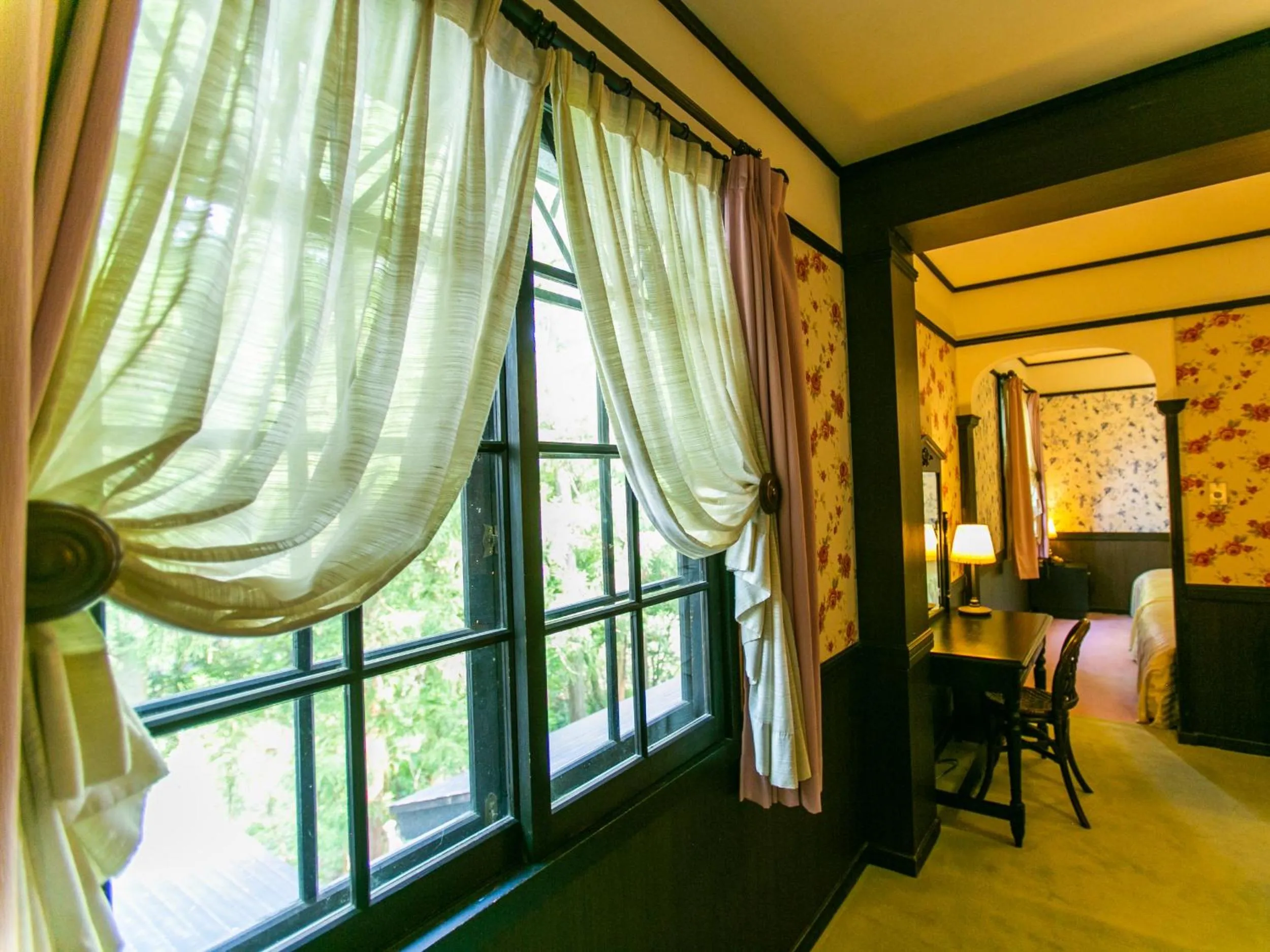 View (from property/room), Bed in Restaurant & Hotel Traumerei