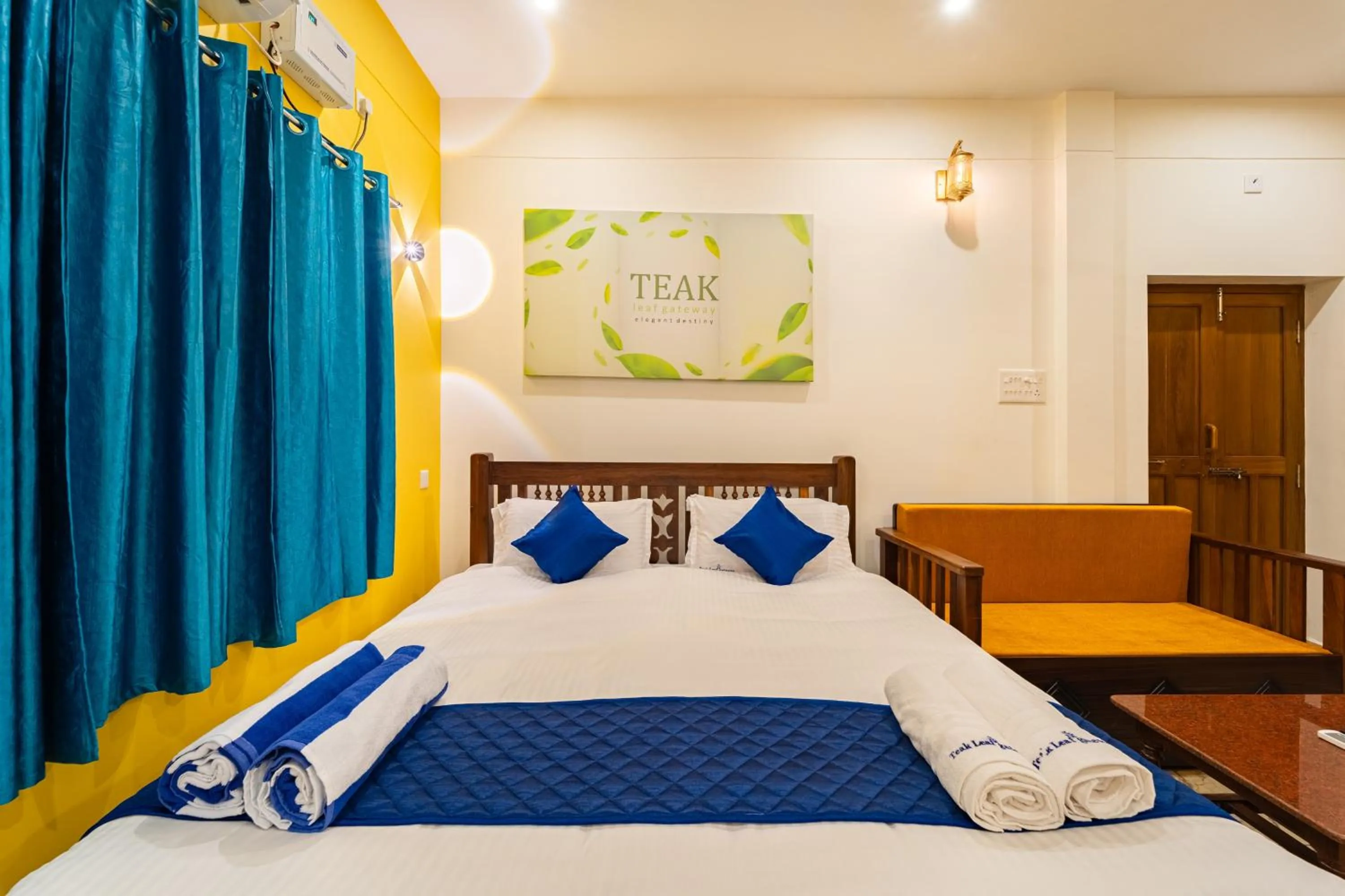 Bed in Teak Leaf Gateway Villa with Swimming Pool Indoor Games