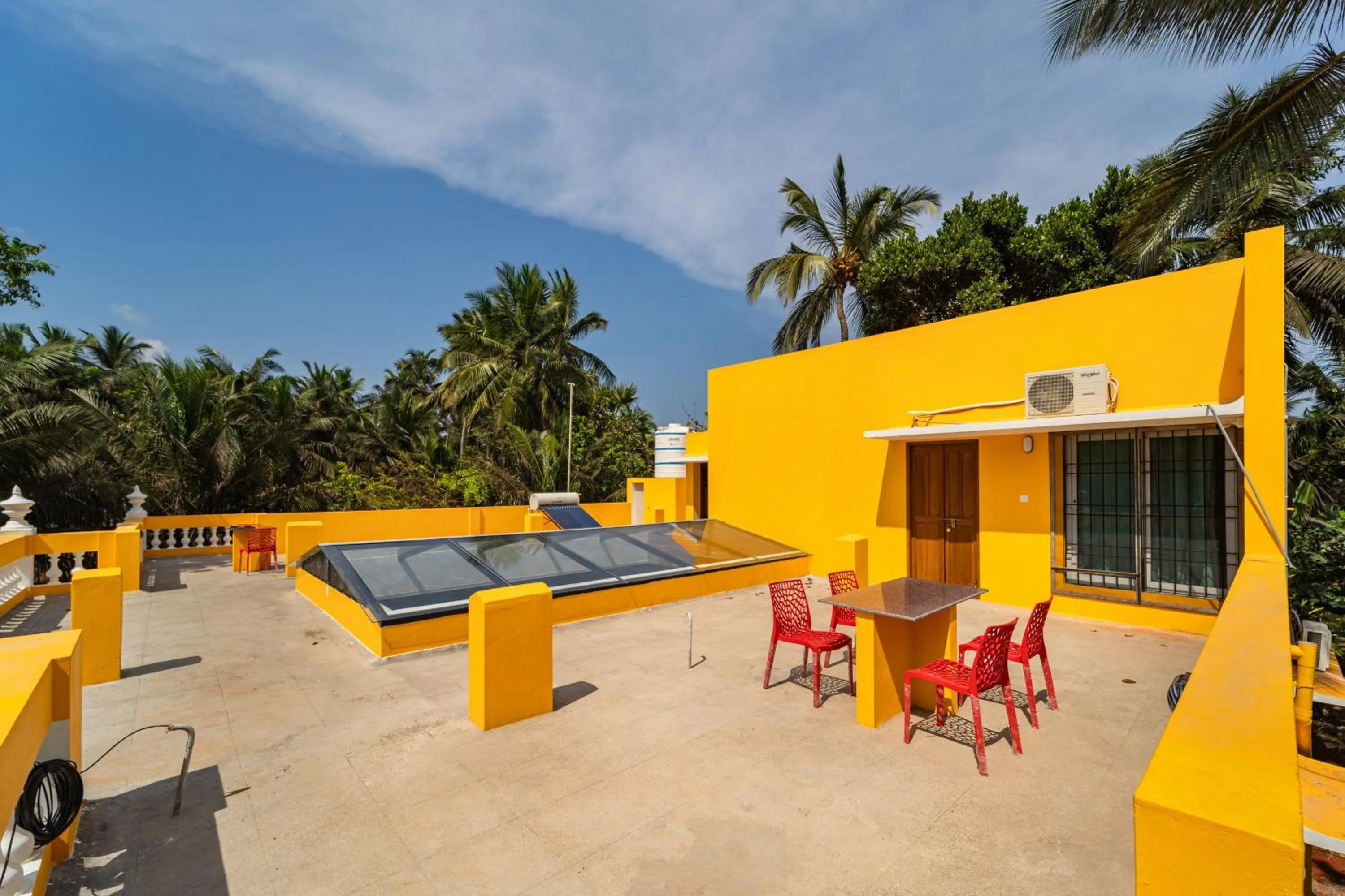 Balcony/Terrace in Teak Leaf Gateway Villa with Swimming Pool Indoor Games