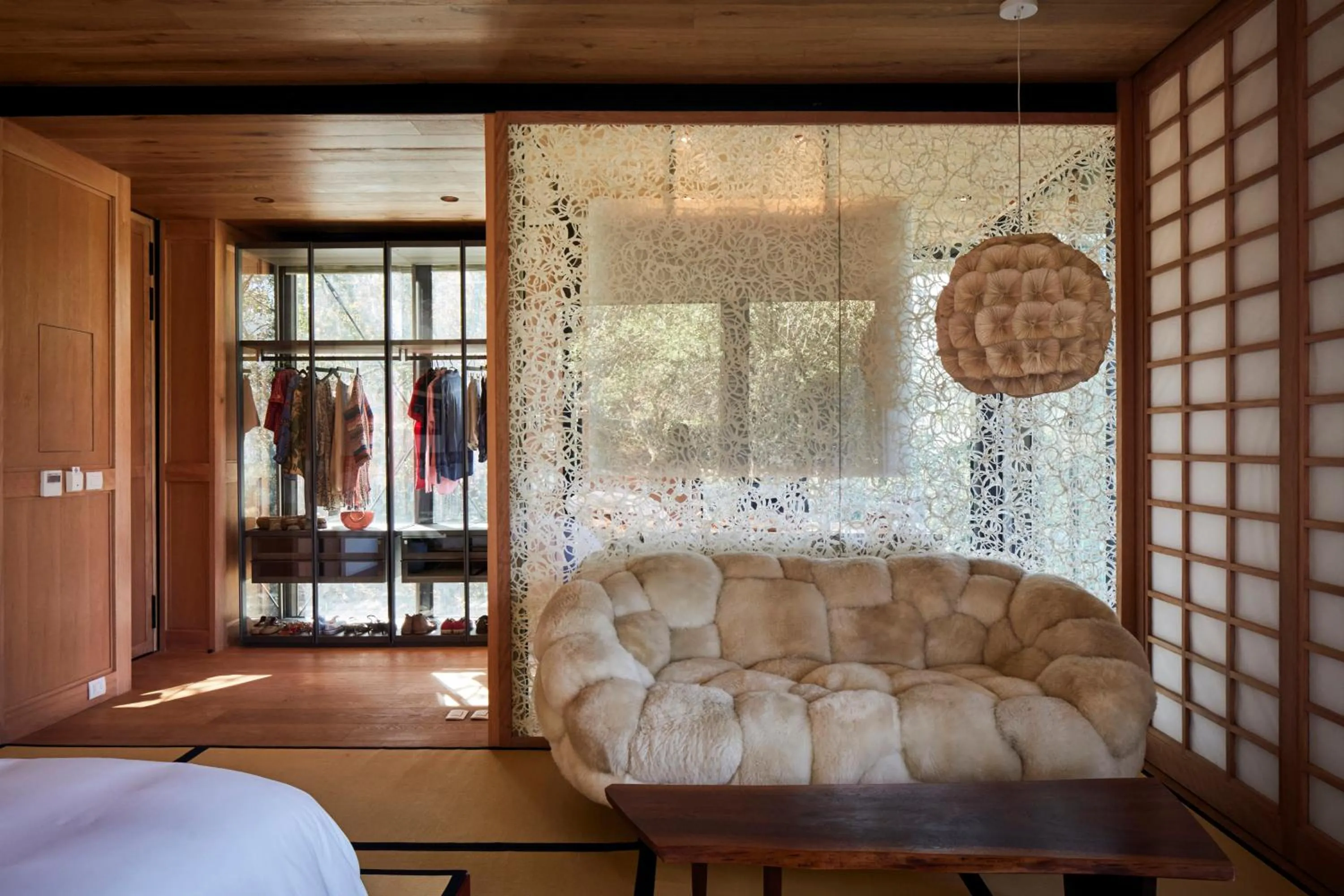 Living room, Bed in Vik Chile