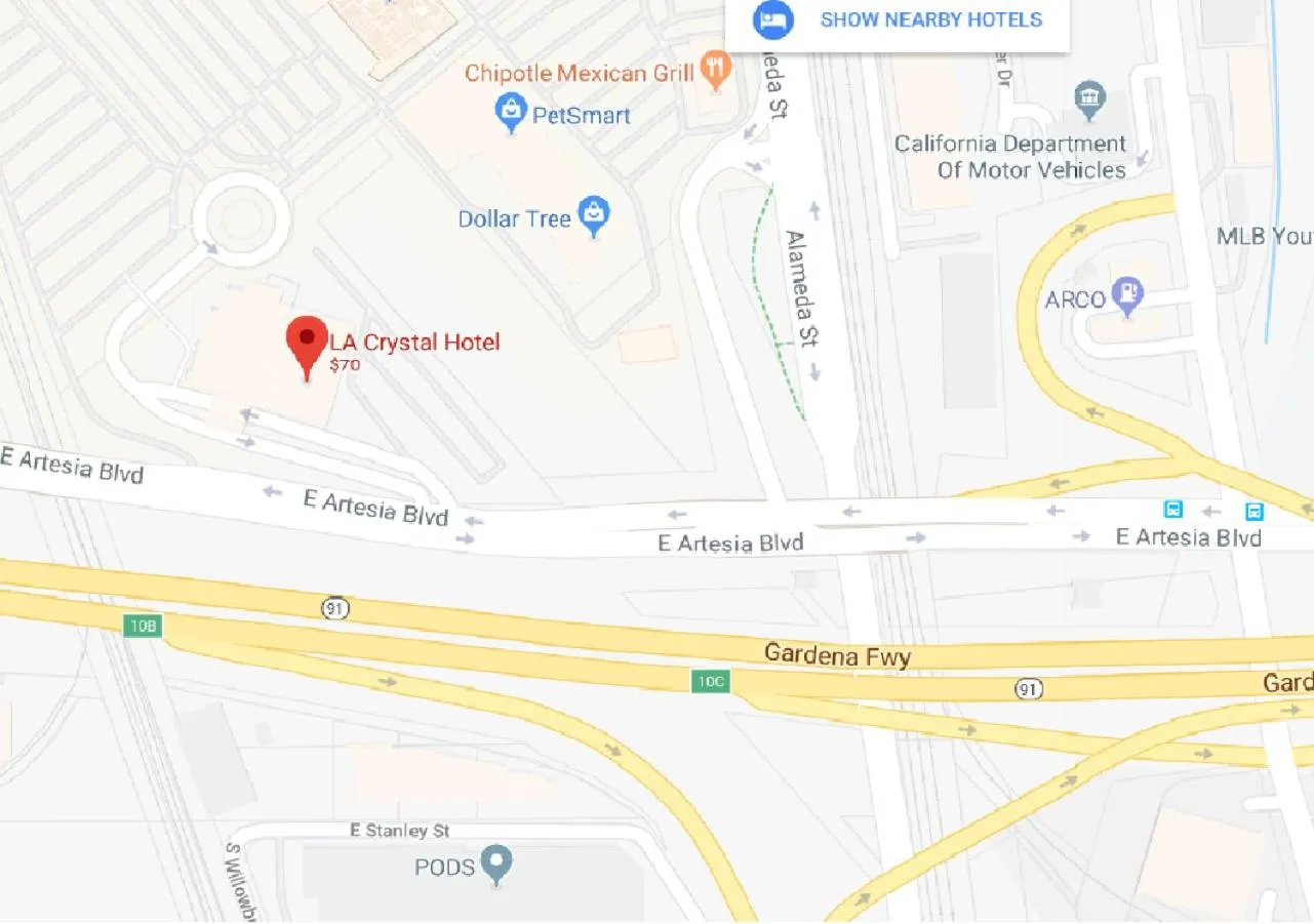 Nearby landmark in LA Crystal Hotel -Los Angeles-Long Beach Area