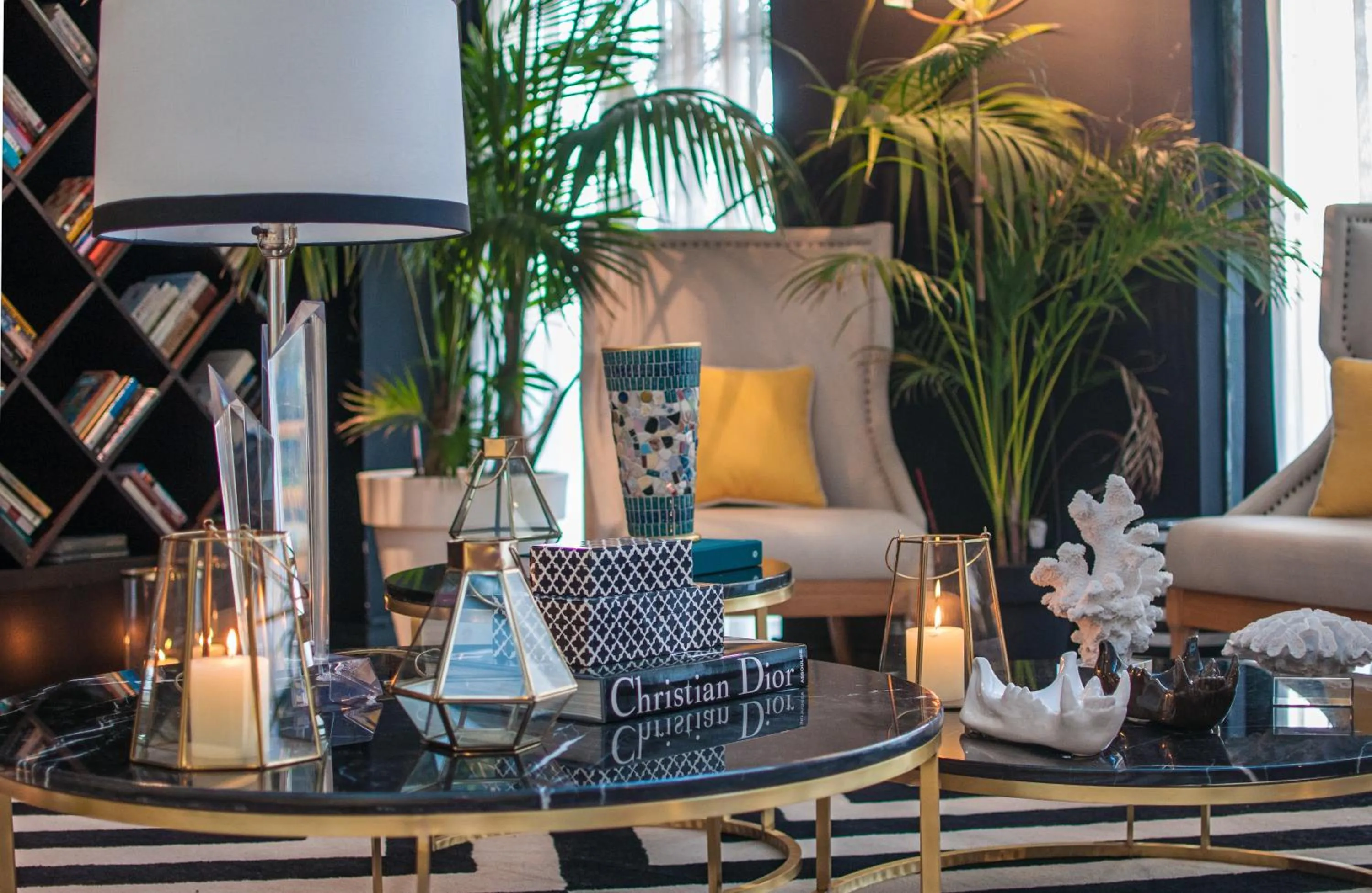 Library in Brown Beach House Tel-Aviv, a member of Brown Hotels