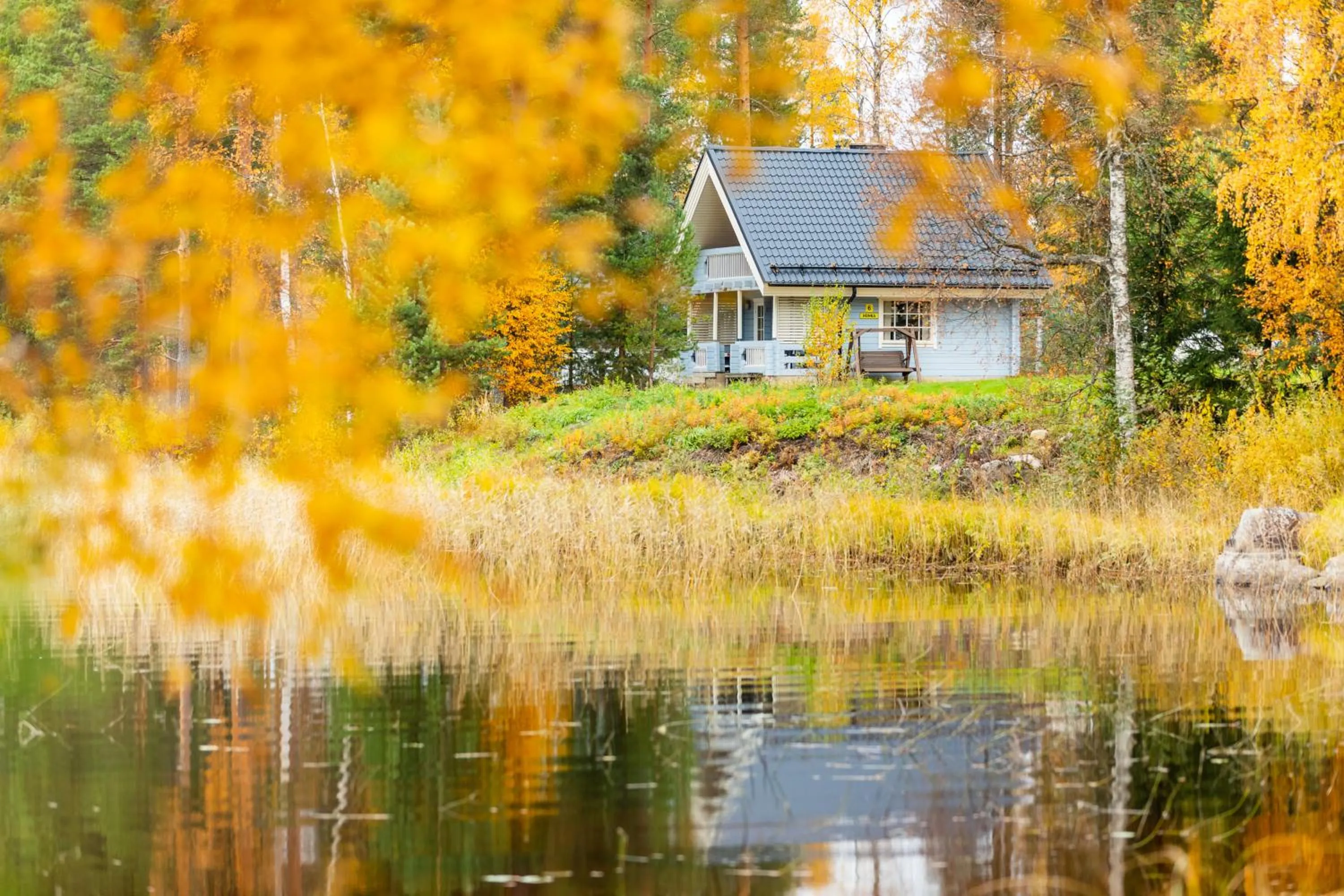 Lake view in Lossisaari Tourist Center