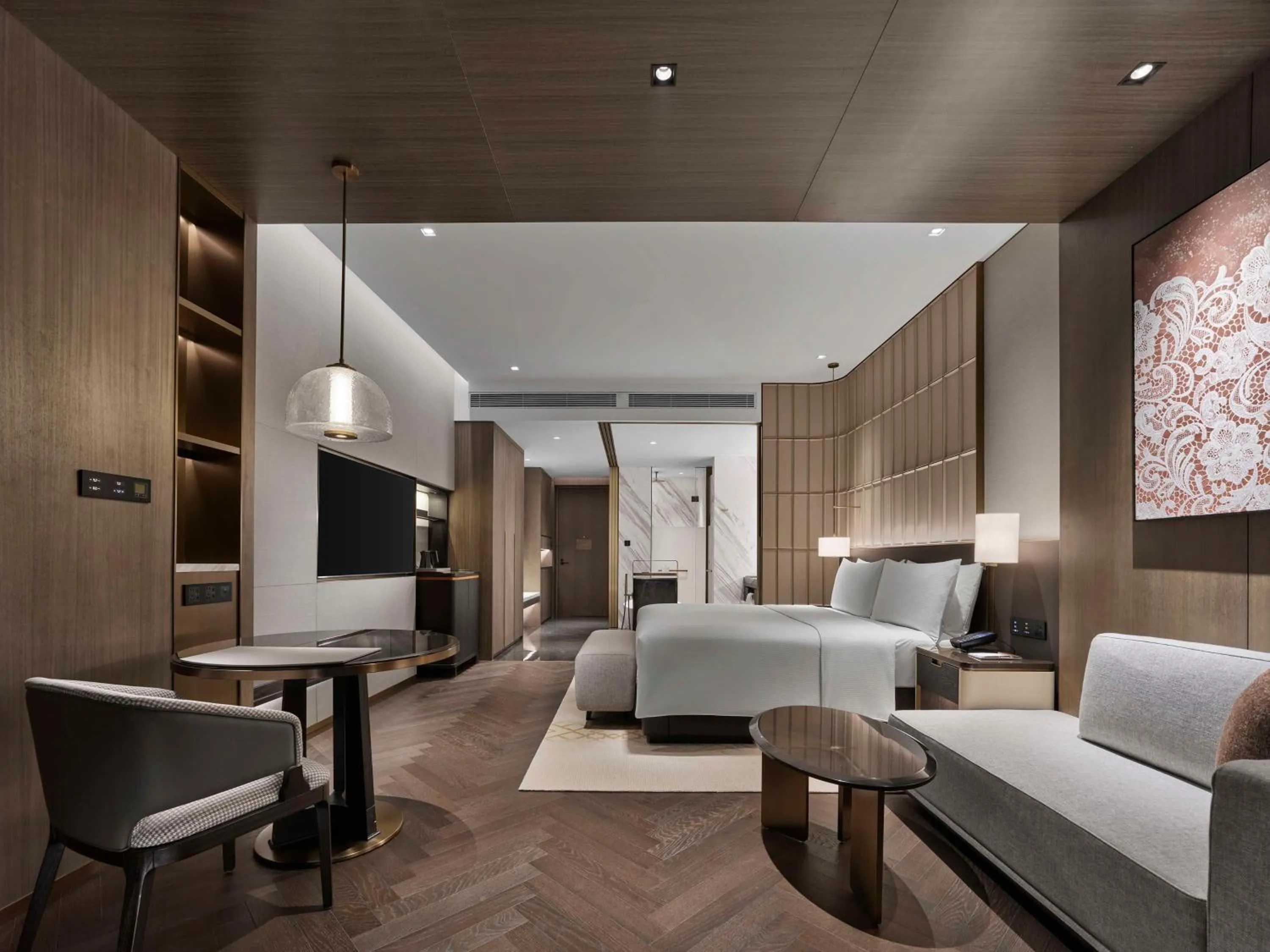 Living room, Bed in Hilton Changshu