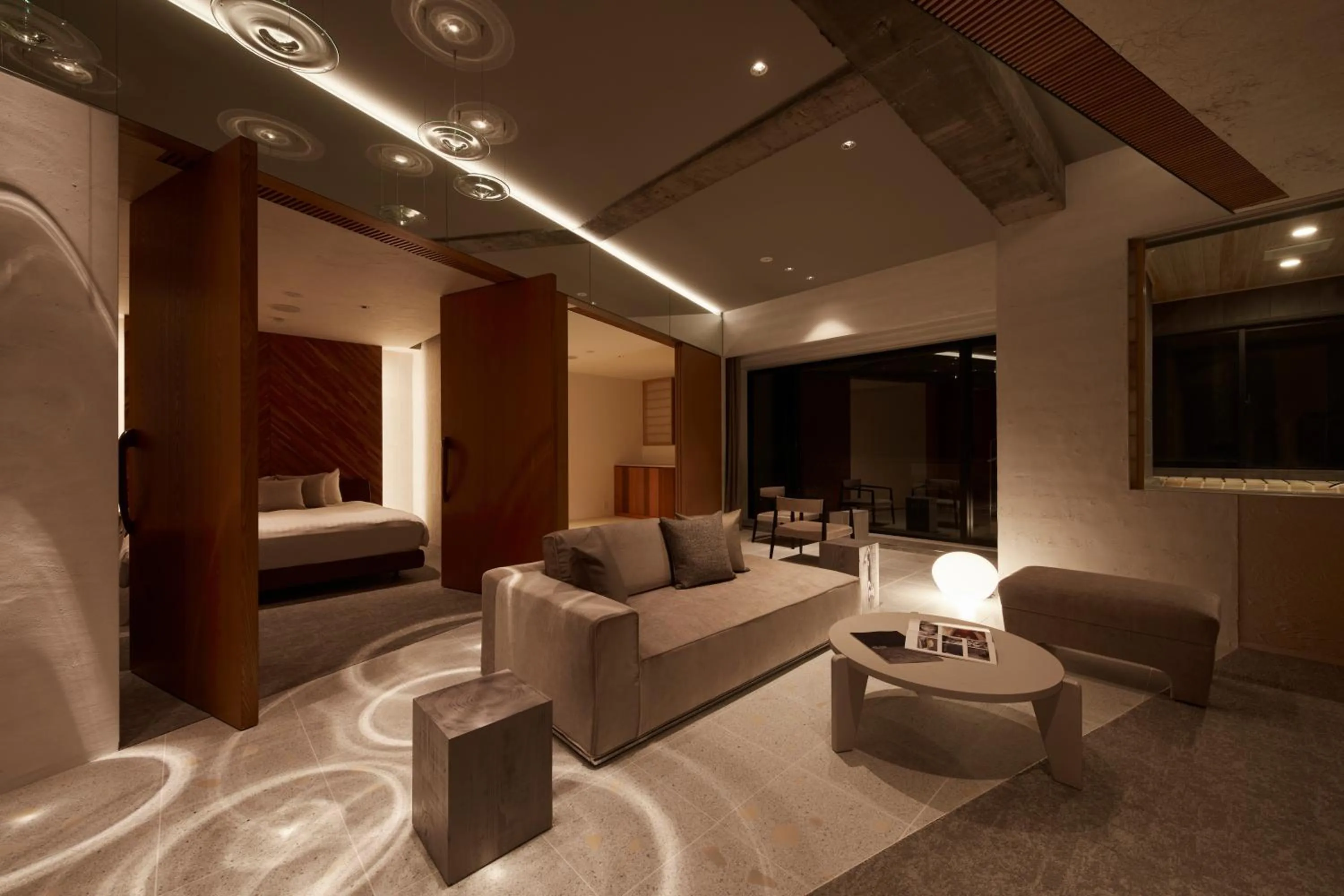 Living room, Bed in River Retreat Garaku