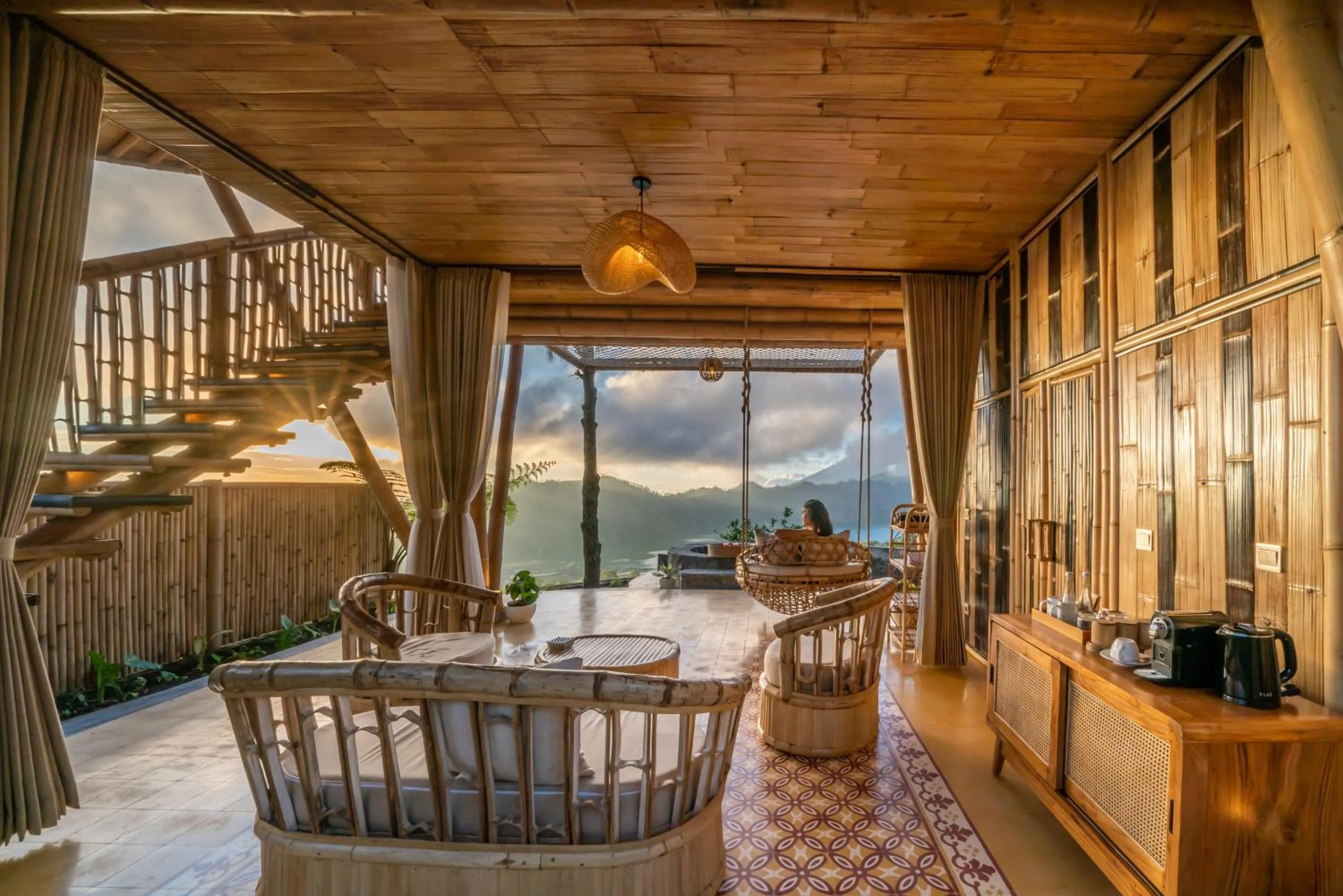 Dining area in The Dewi Eco Bamboo Villa
