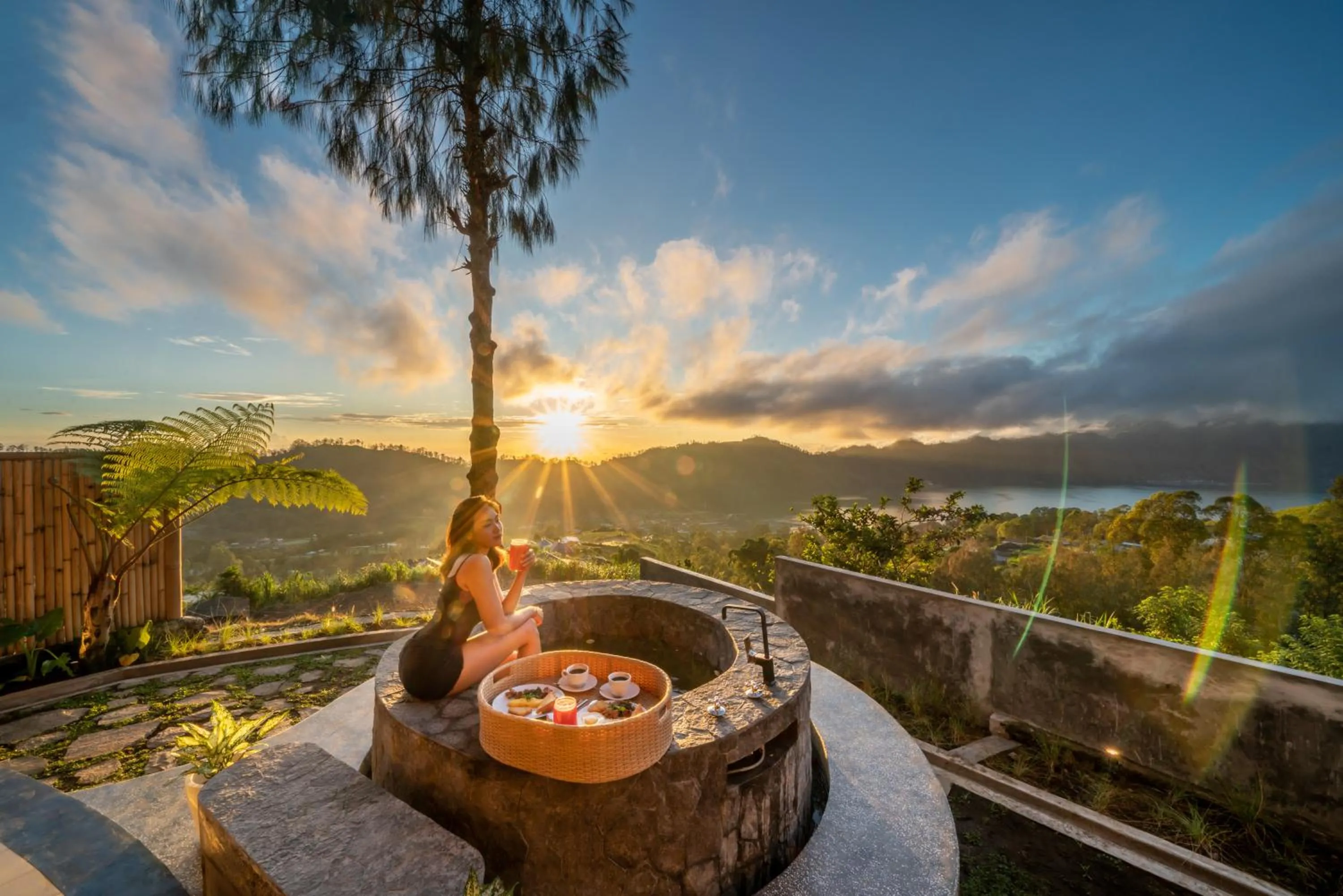 Sunrise in The Dewi Eco Bamboo Villa