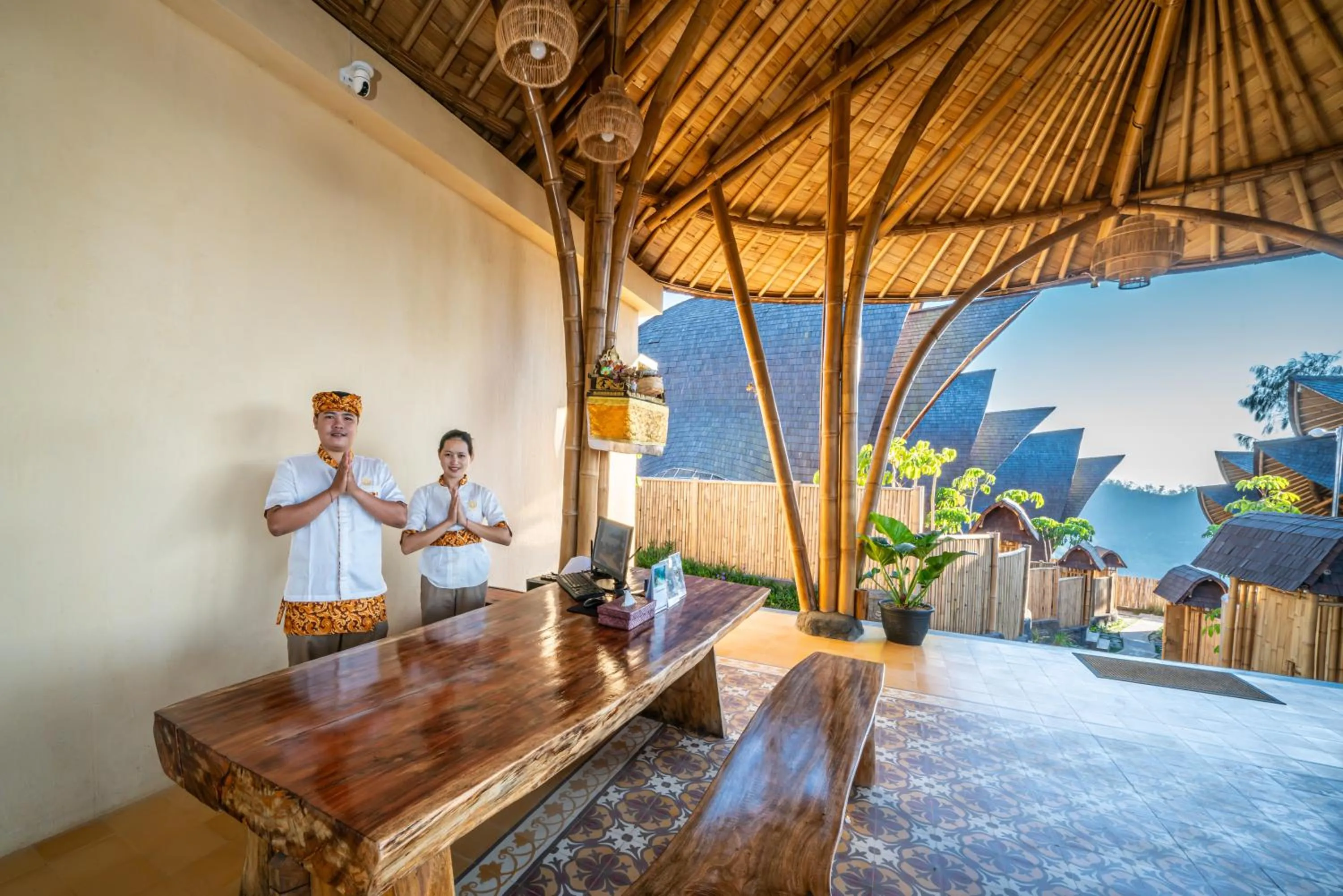 Lobby or reception in The Dewi Eco Bamboo Villa