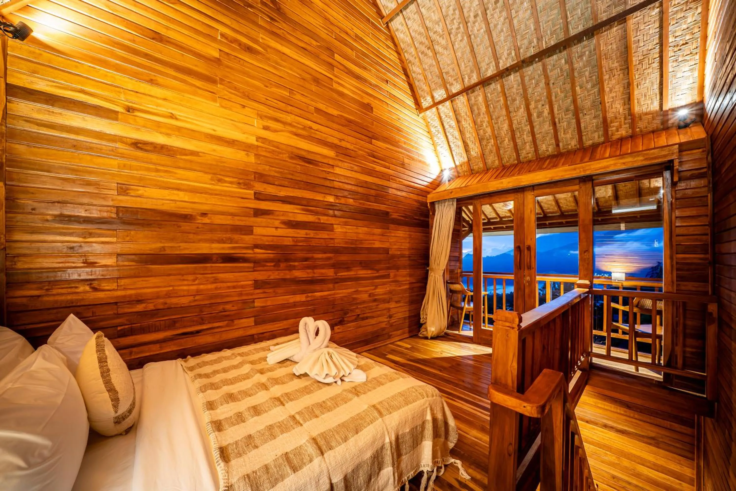 Bedroom, Bed in The Dewi Eco Bamboo Villa
