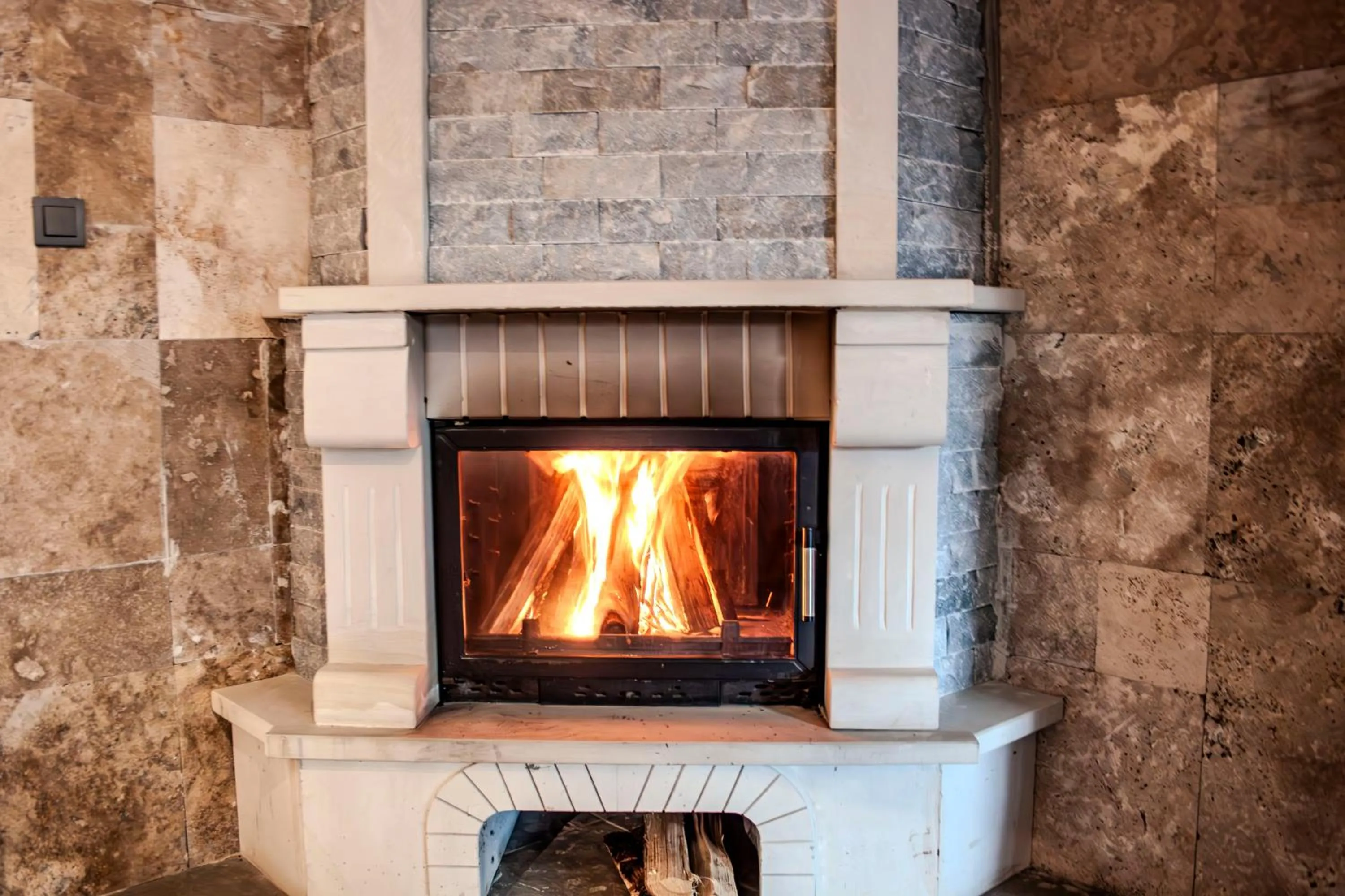 fireplace in 216 North Hotel