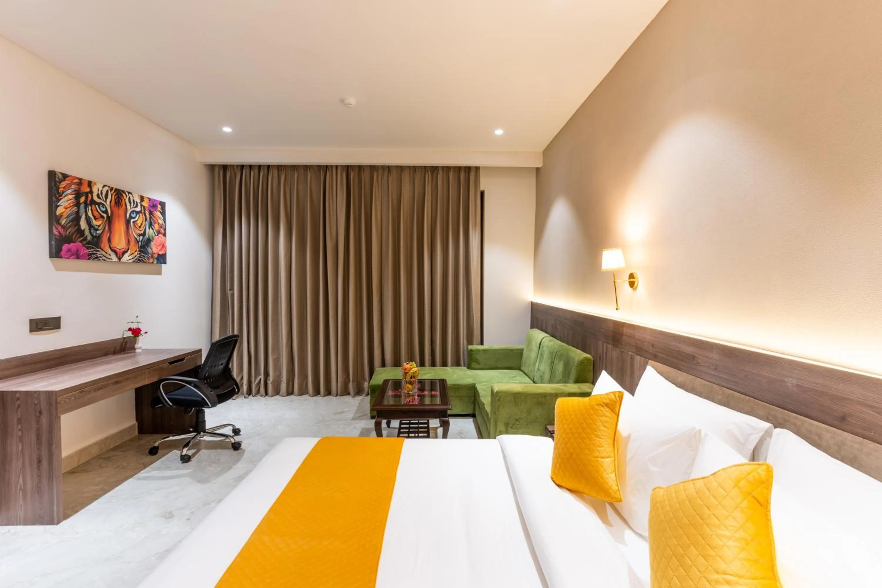 Bedroom, Bed in Shervani Pebbles & Pines Resort & Spa, Corbett