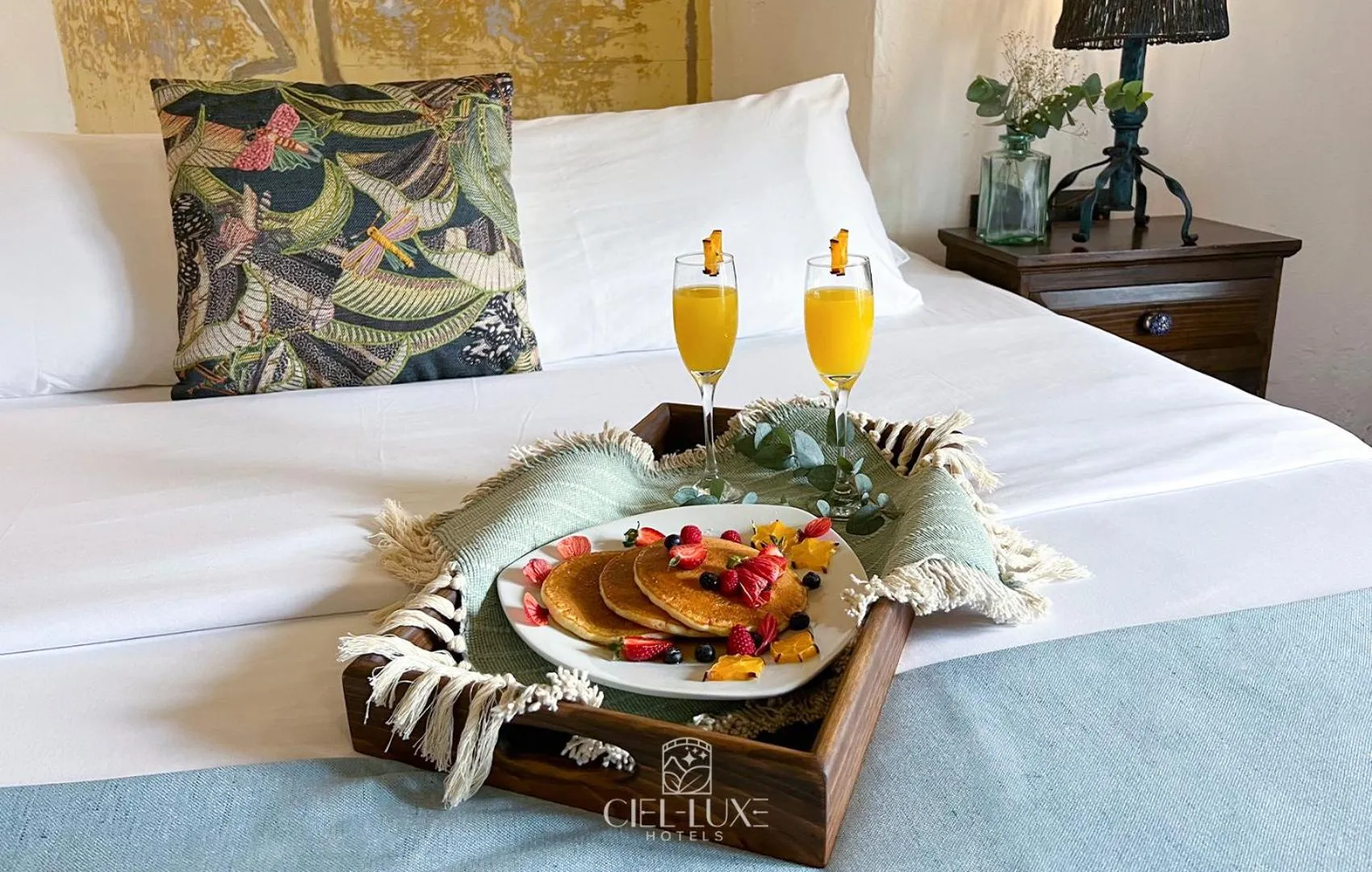 Bed in Ciel Luxe Hotels Antigua Guatemala