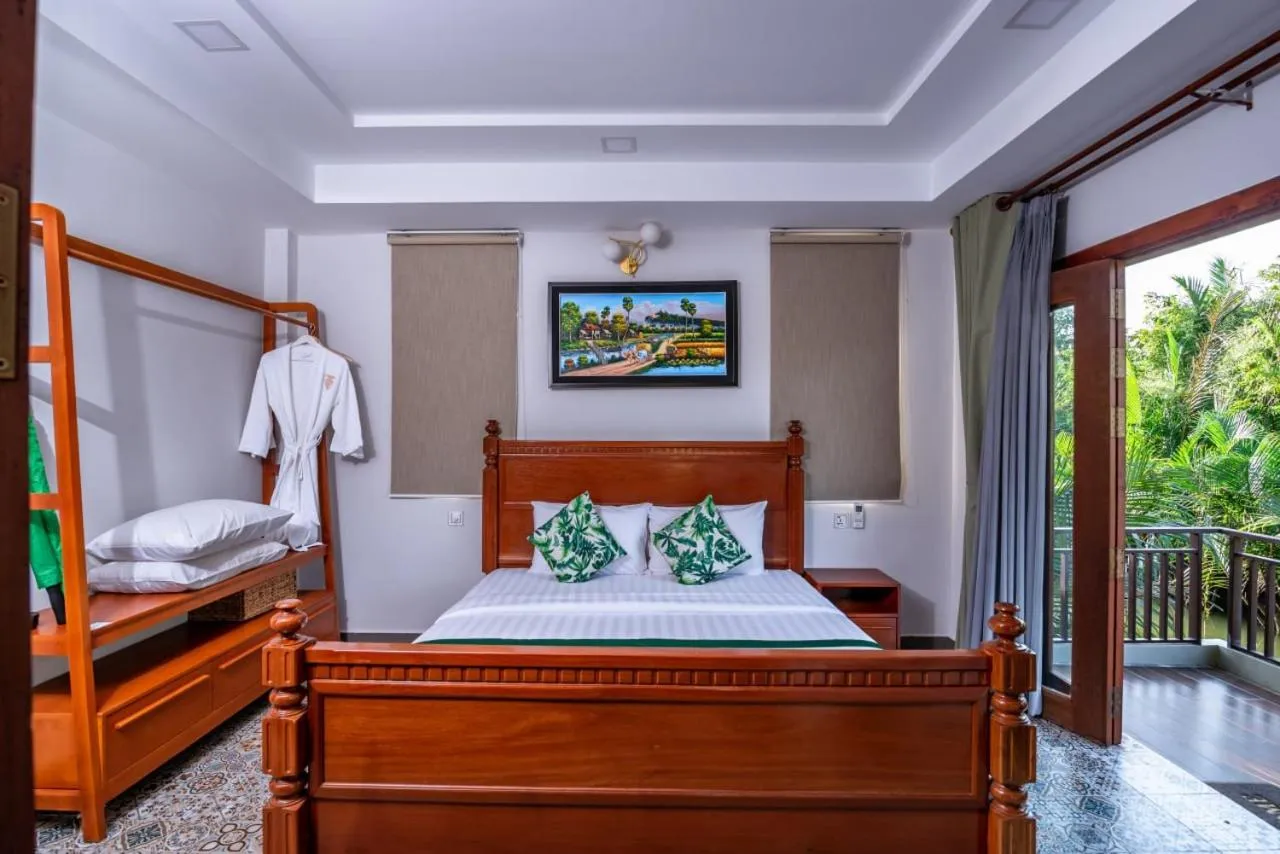 Bed in Ganesha Kampot Resort