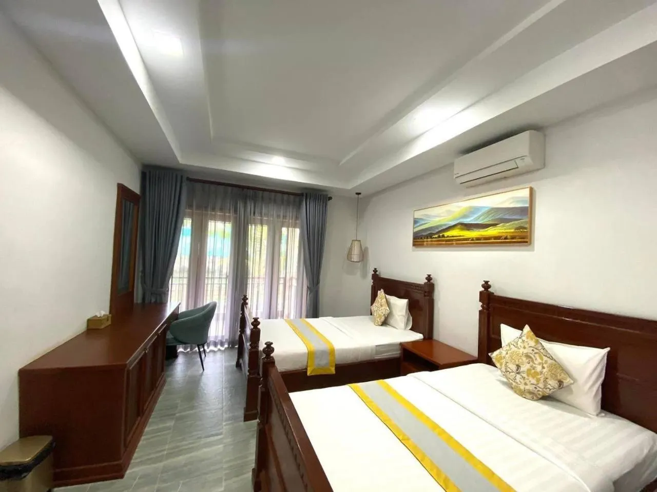 Bed in Ganesha Kampot Resort