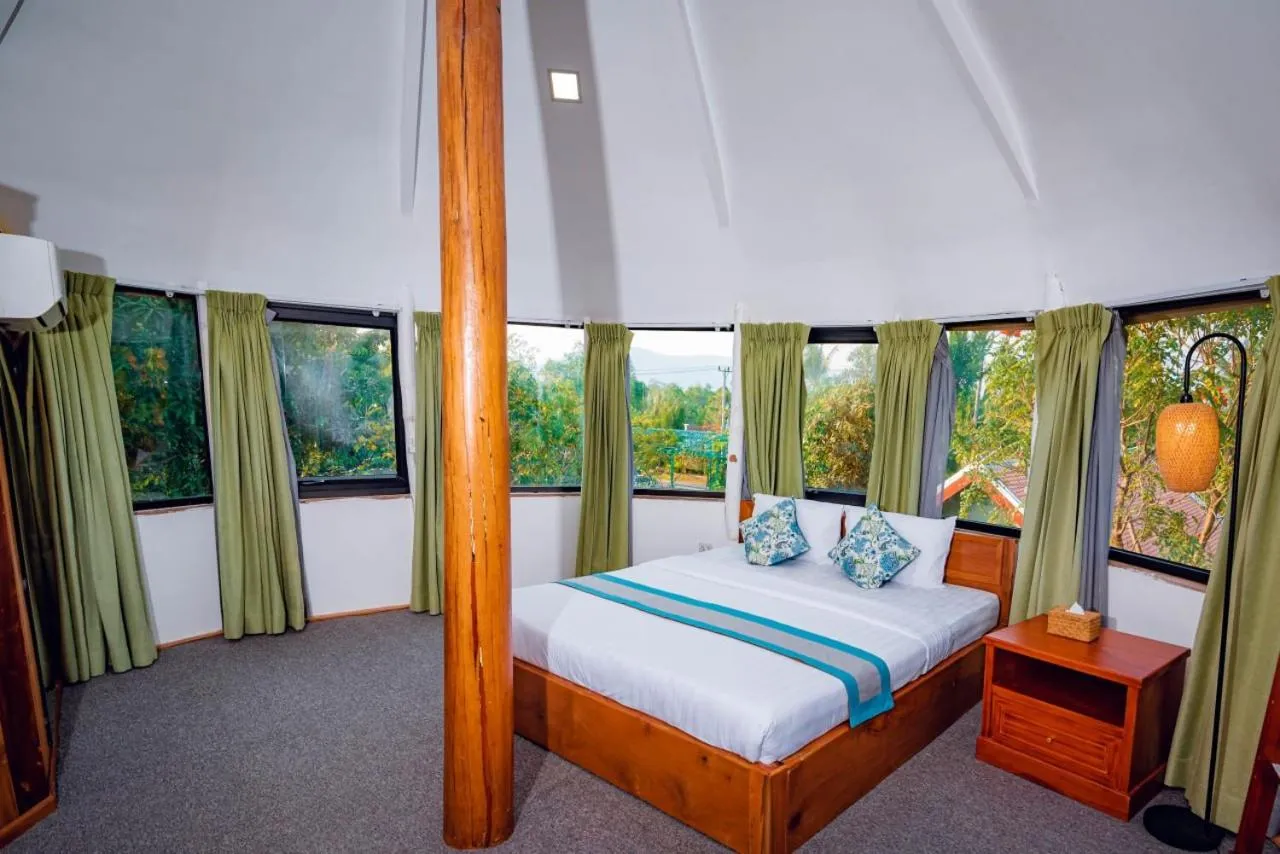 Bed in Ganesha Kampot Resort