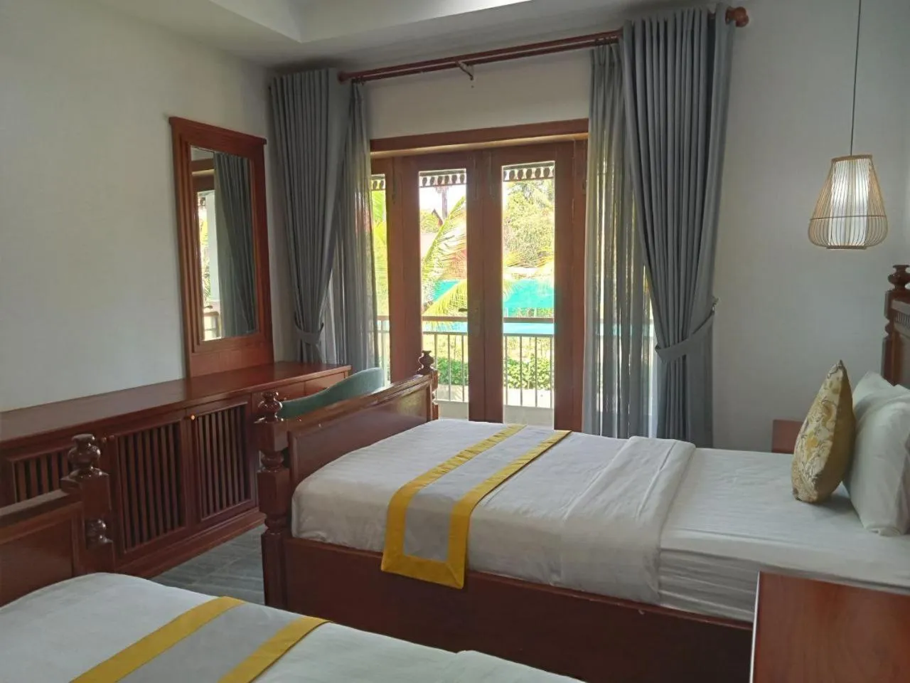 Bed in Ganesha Kampot Resort