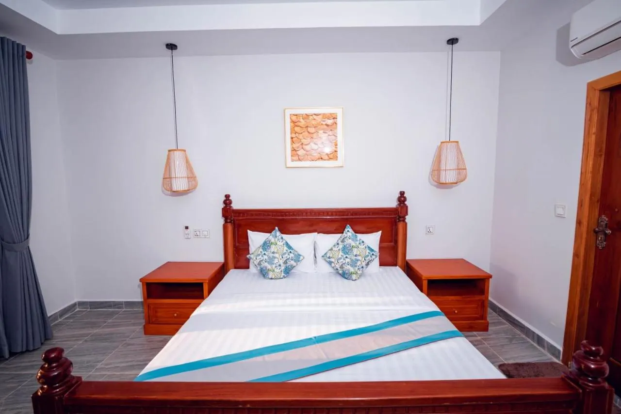 Bed in Ganesha Kampot Resort