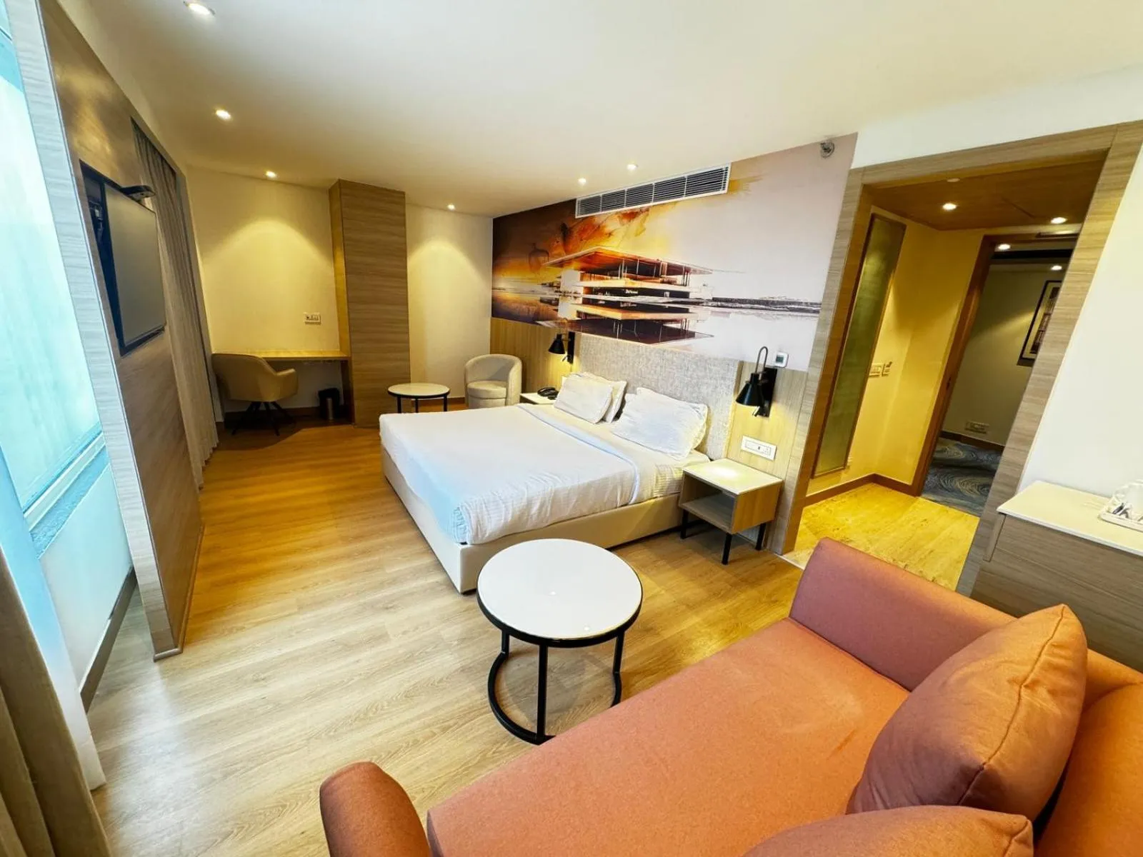 View (from property/room), Bed in Tulip Inn Zirakpur