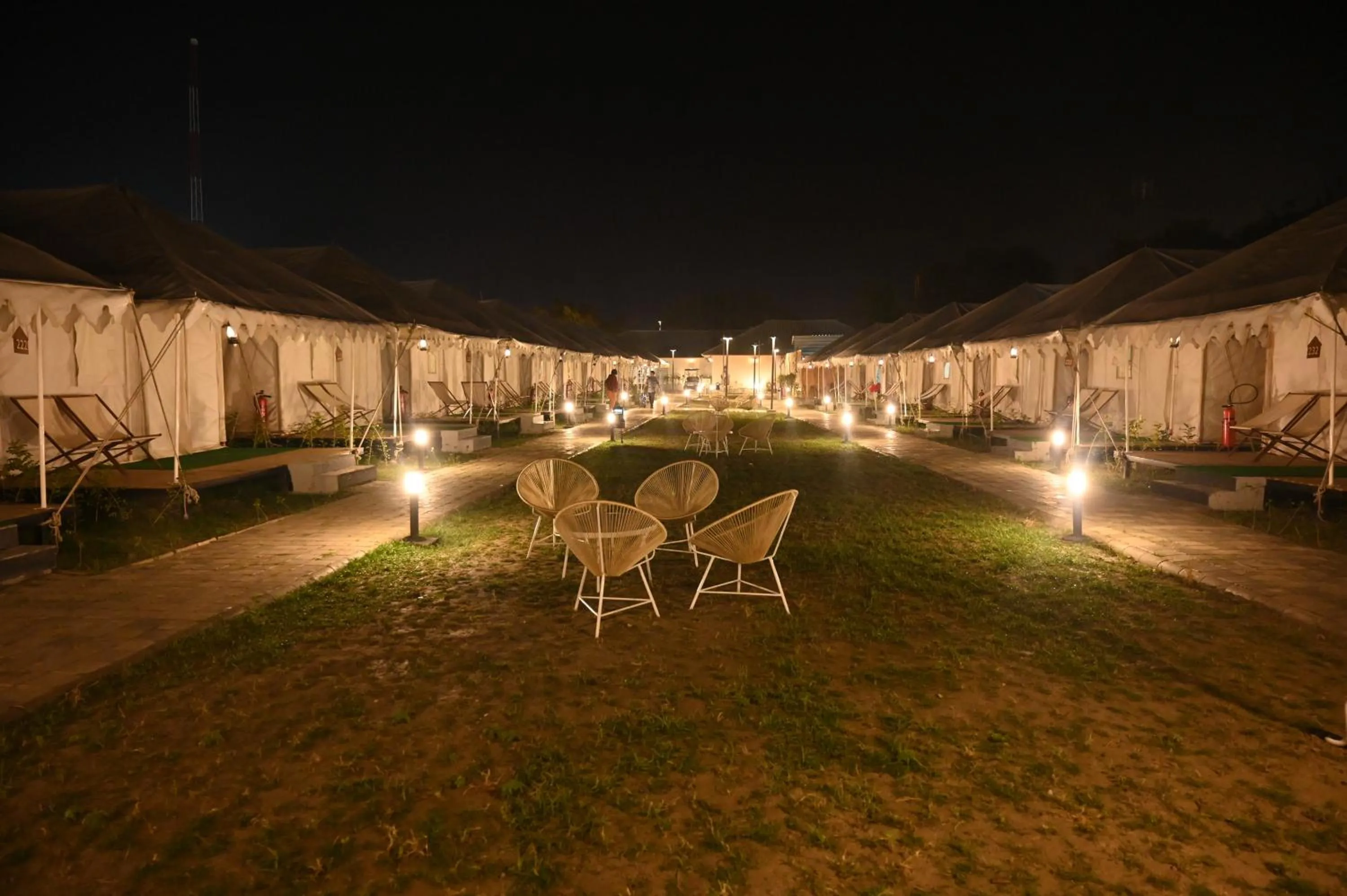 Night in Praveg Tent City Saryu Ayodhya