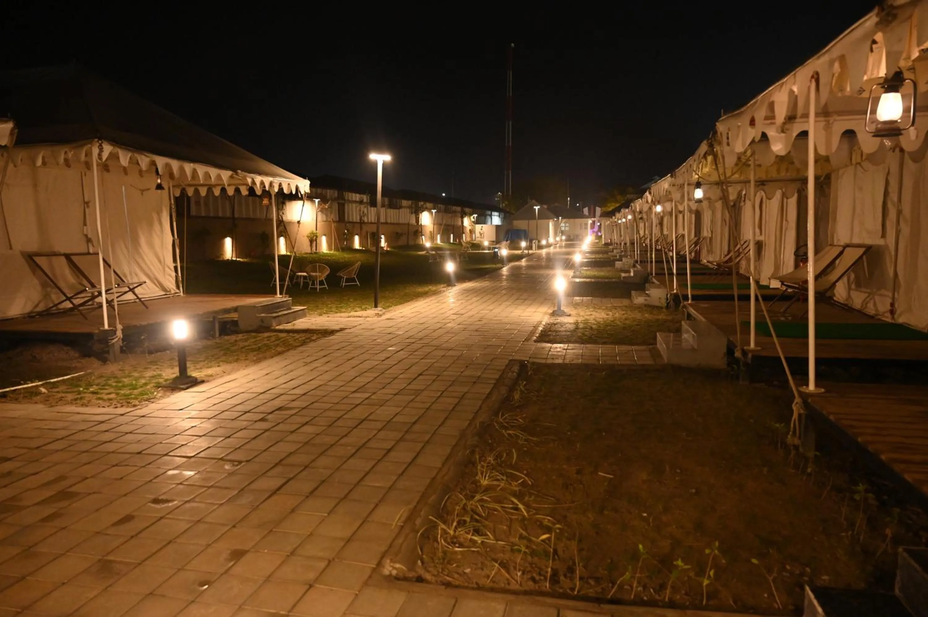 Night in Praveg Tent City Saryu Ayodhya