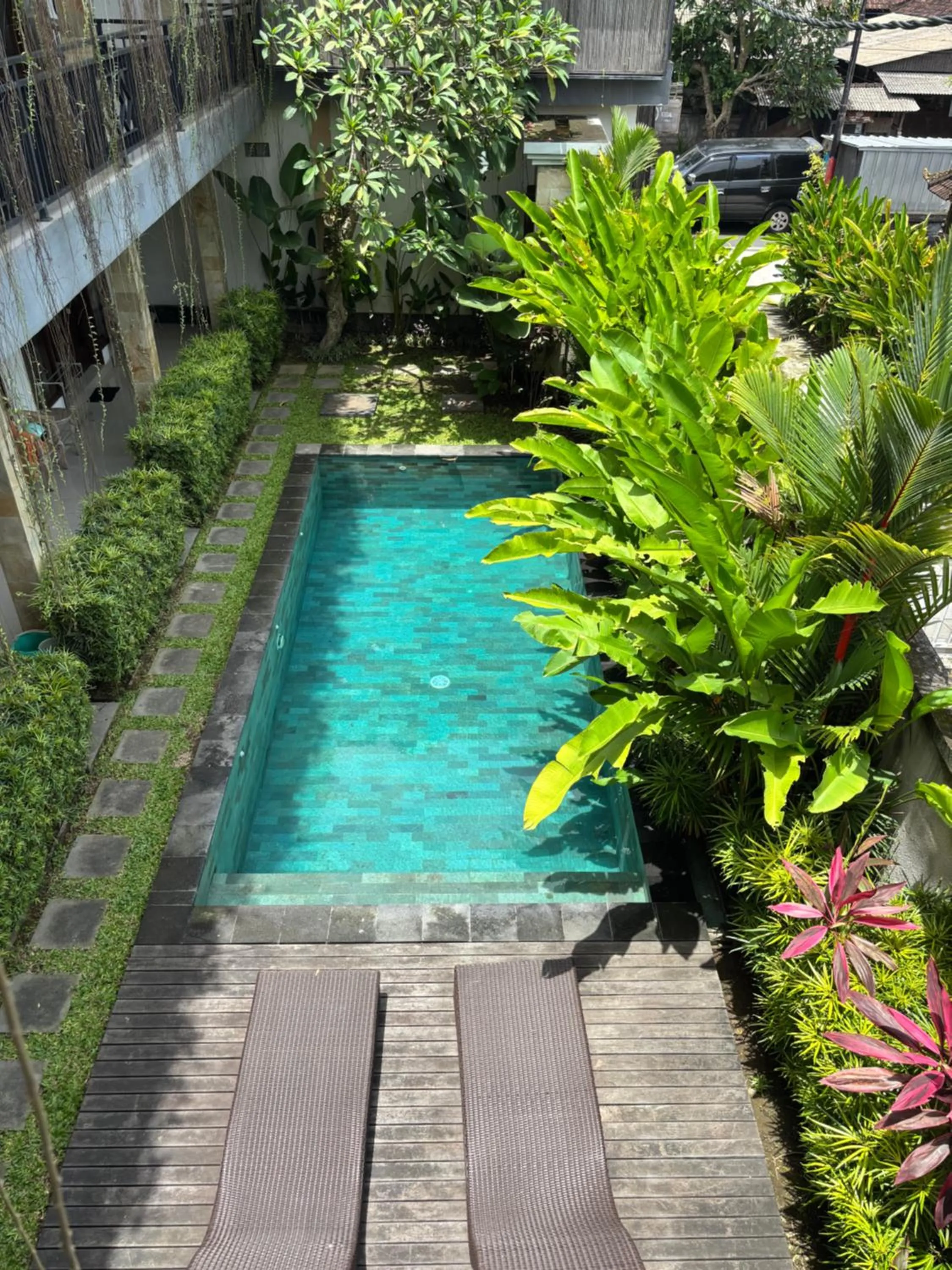 Pool view in D'tegal Guest House- Tropical Courtyard in Canggu