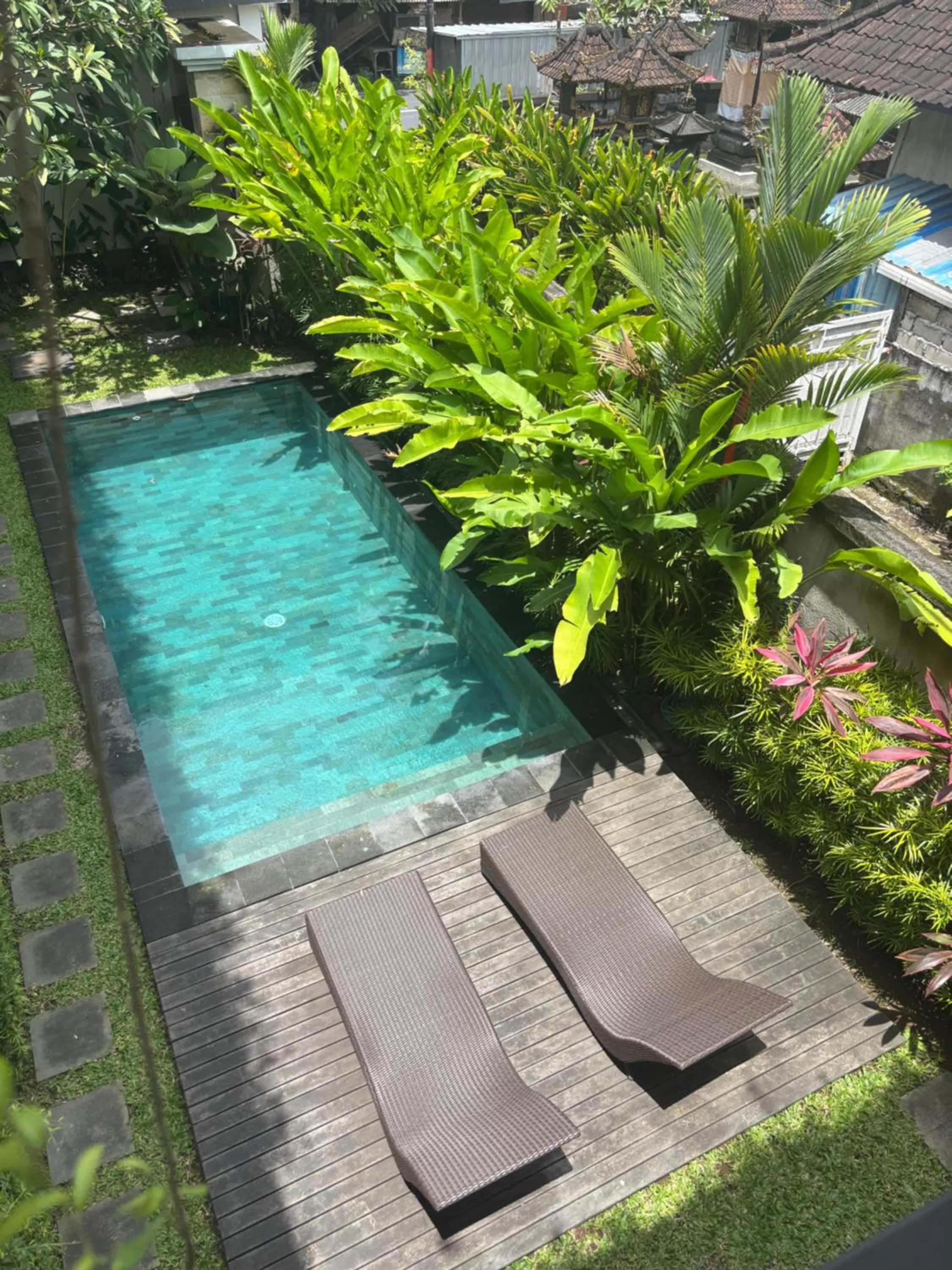 Pool view in D'tegal Guest House- Tropical Courtyard in Canggu