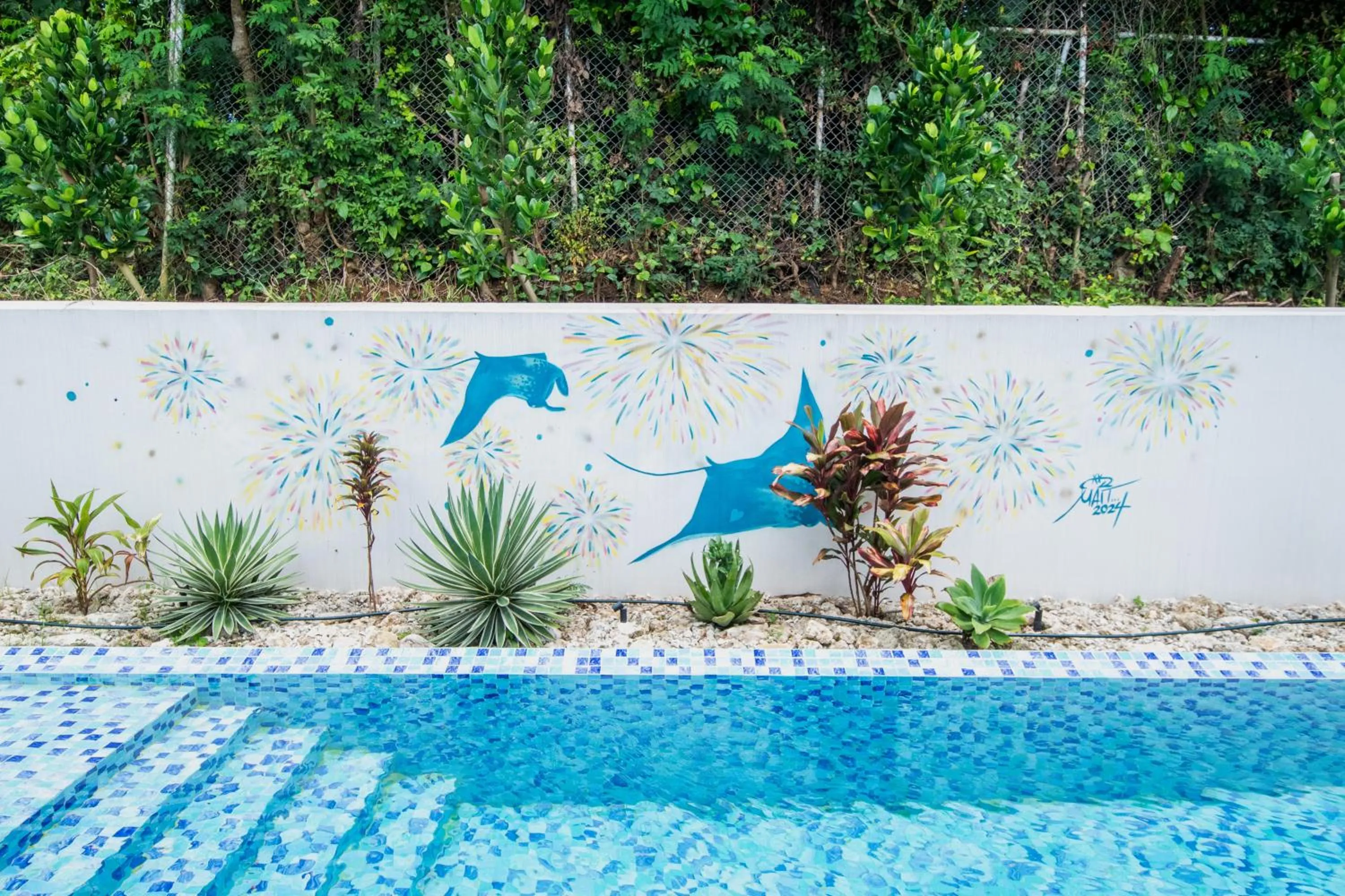 Pool view in pool villa Sanrriott Okinawa Motobu