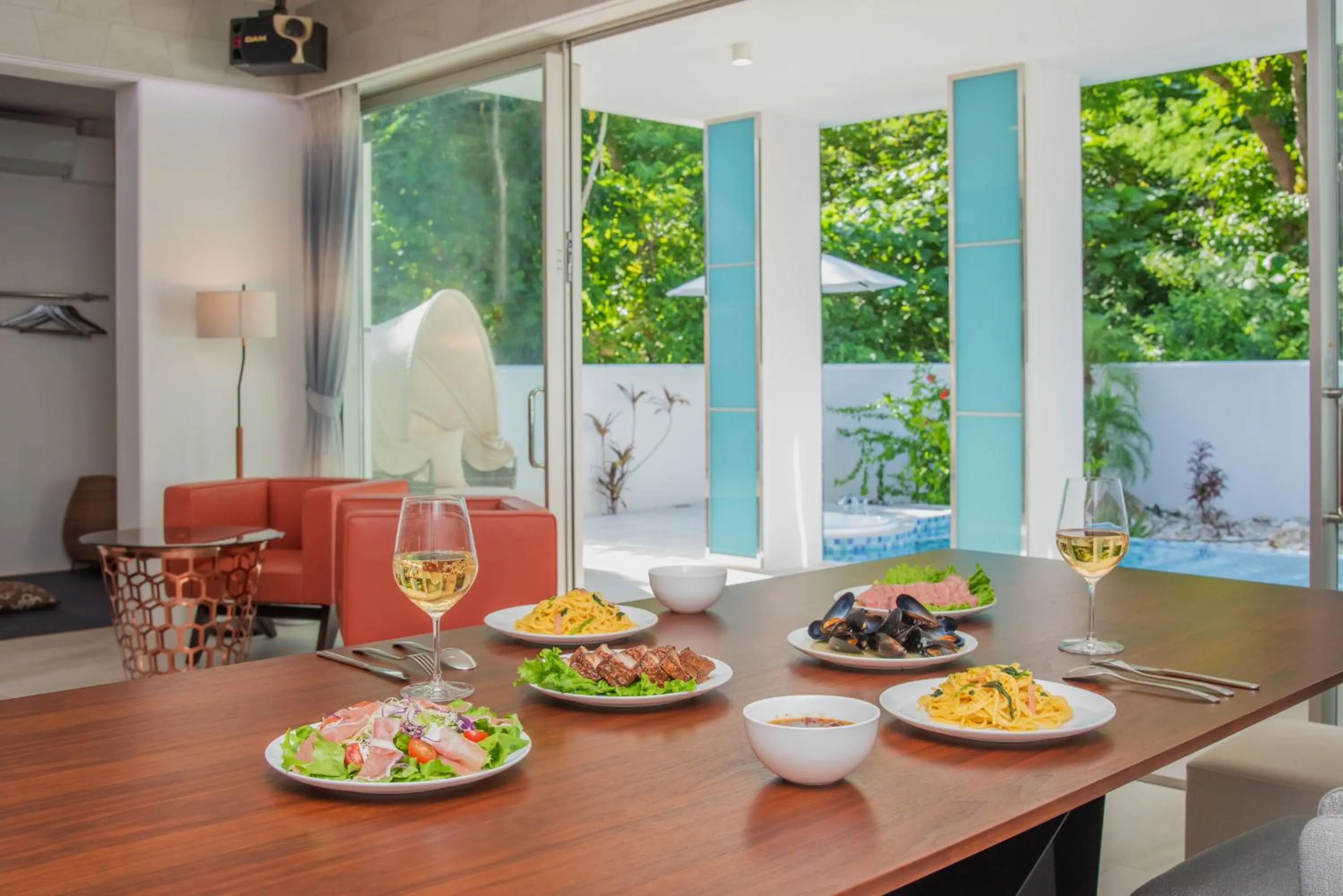 Living room in pool villa Sanrriott Okinawa Motobu