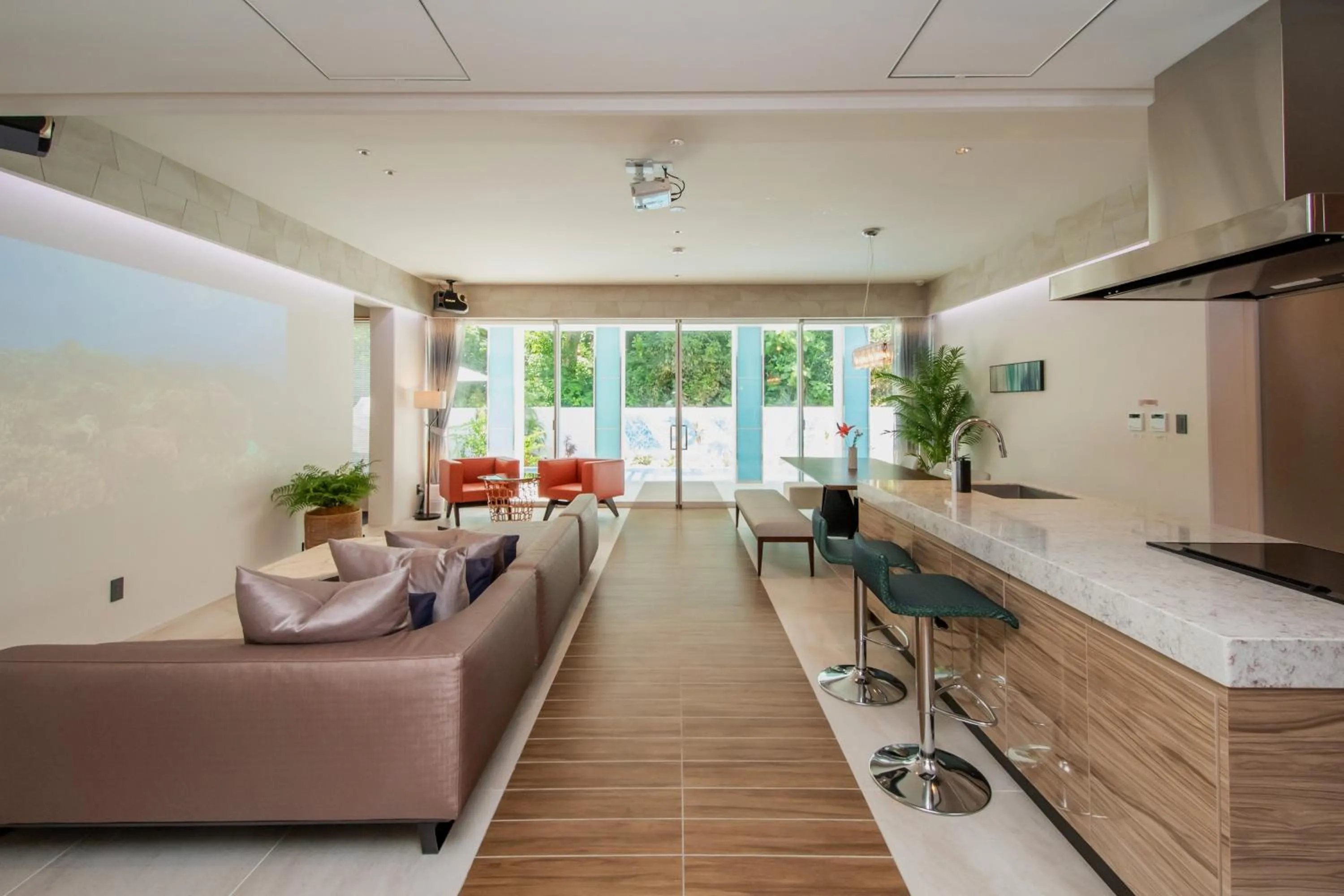 Living room in pool villa Sanrriott Okinawa Motobu