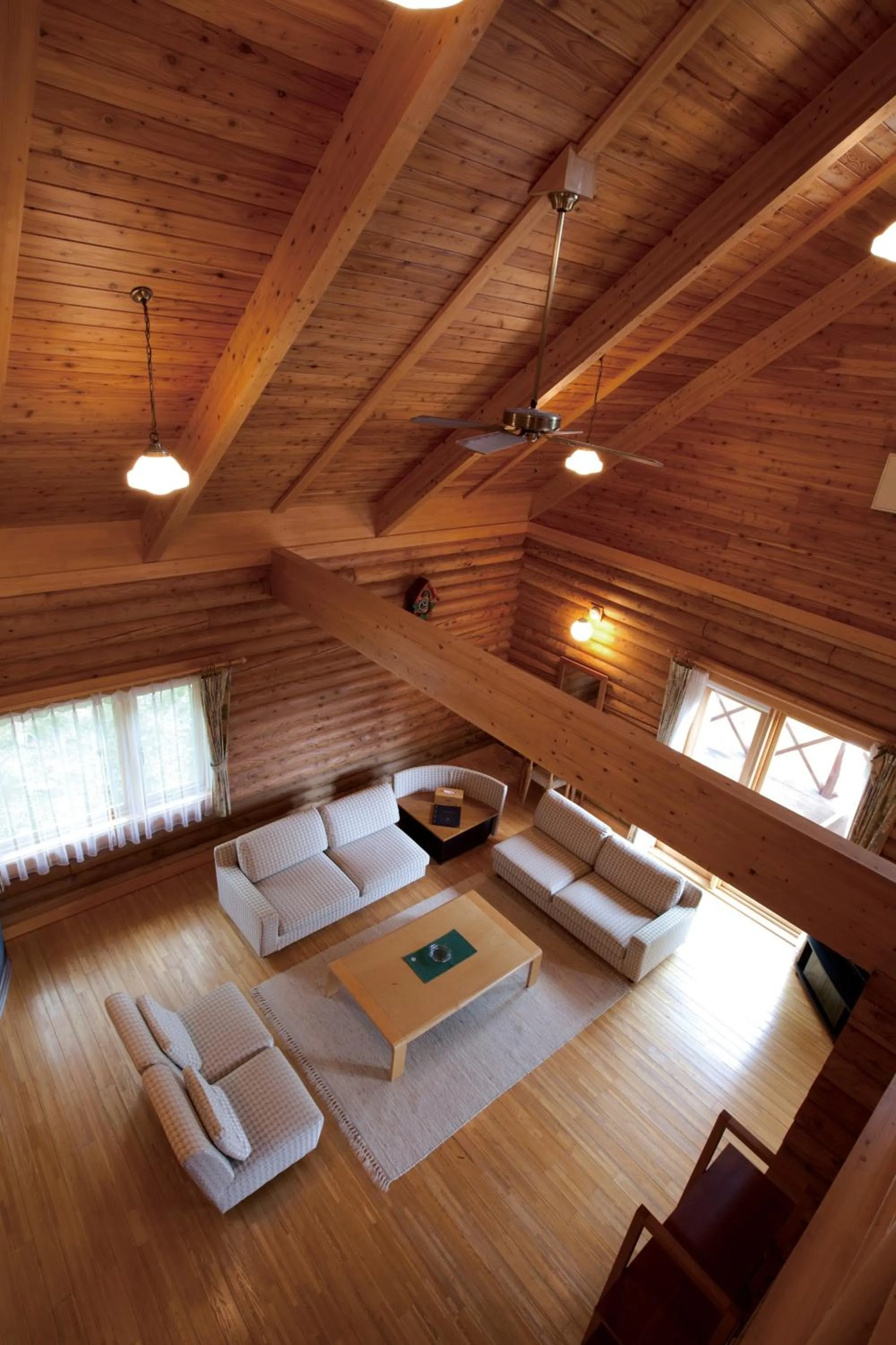 Living room in Log Hotel Larch Lake Kanayama